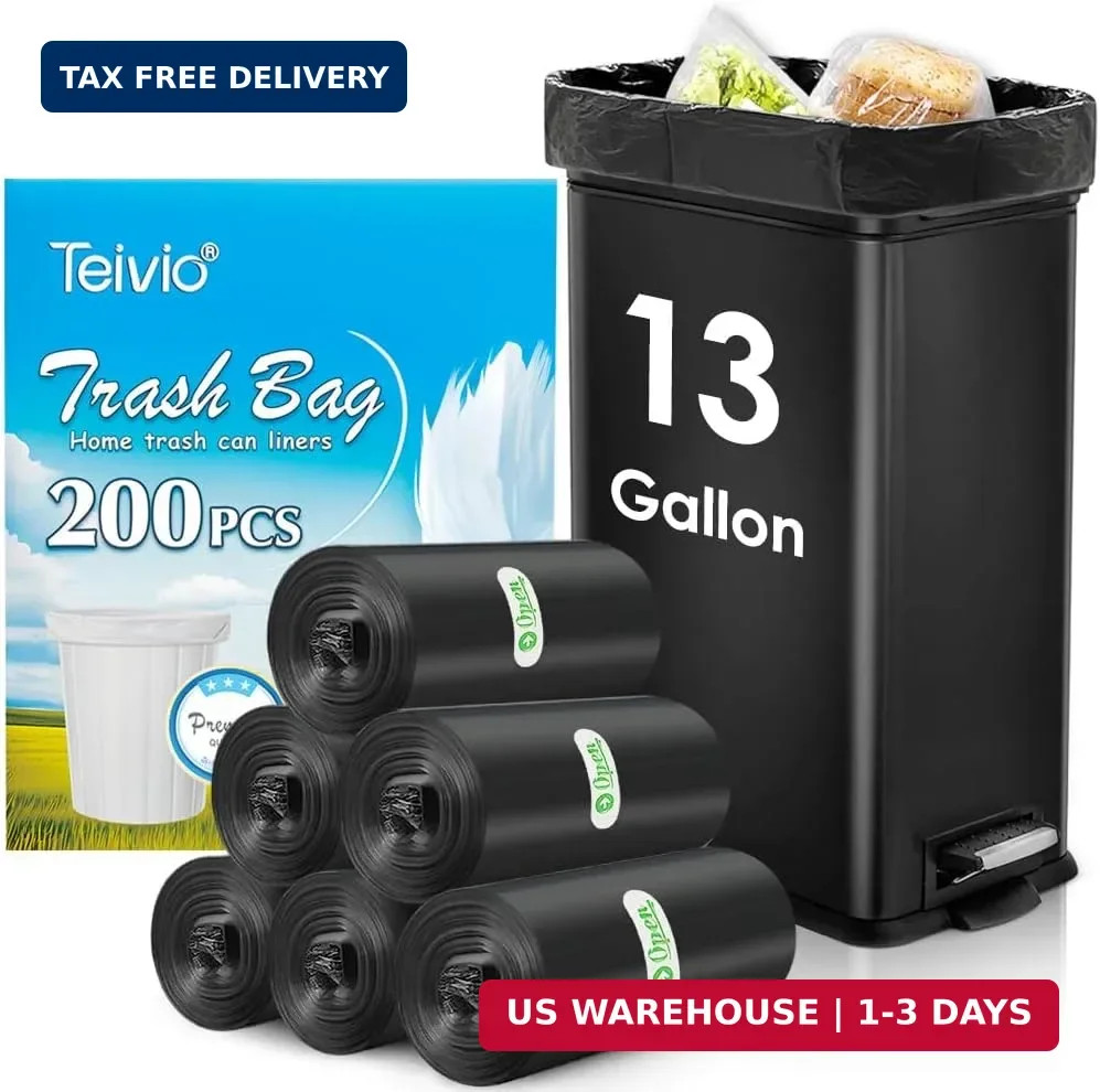 13 Gallon 200 Count Tall Kitchen Trash Bags 10 Gal 12 Gal 13 Gal fit 50 liter Ga 13 Gallon 200 Count Tall Kitchen Trash Bags 10 Gal 12 Gal 13 Gal fit 50 liter Ga