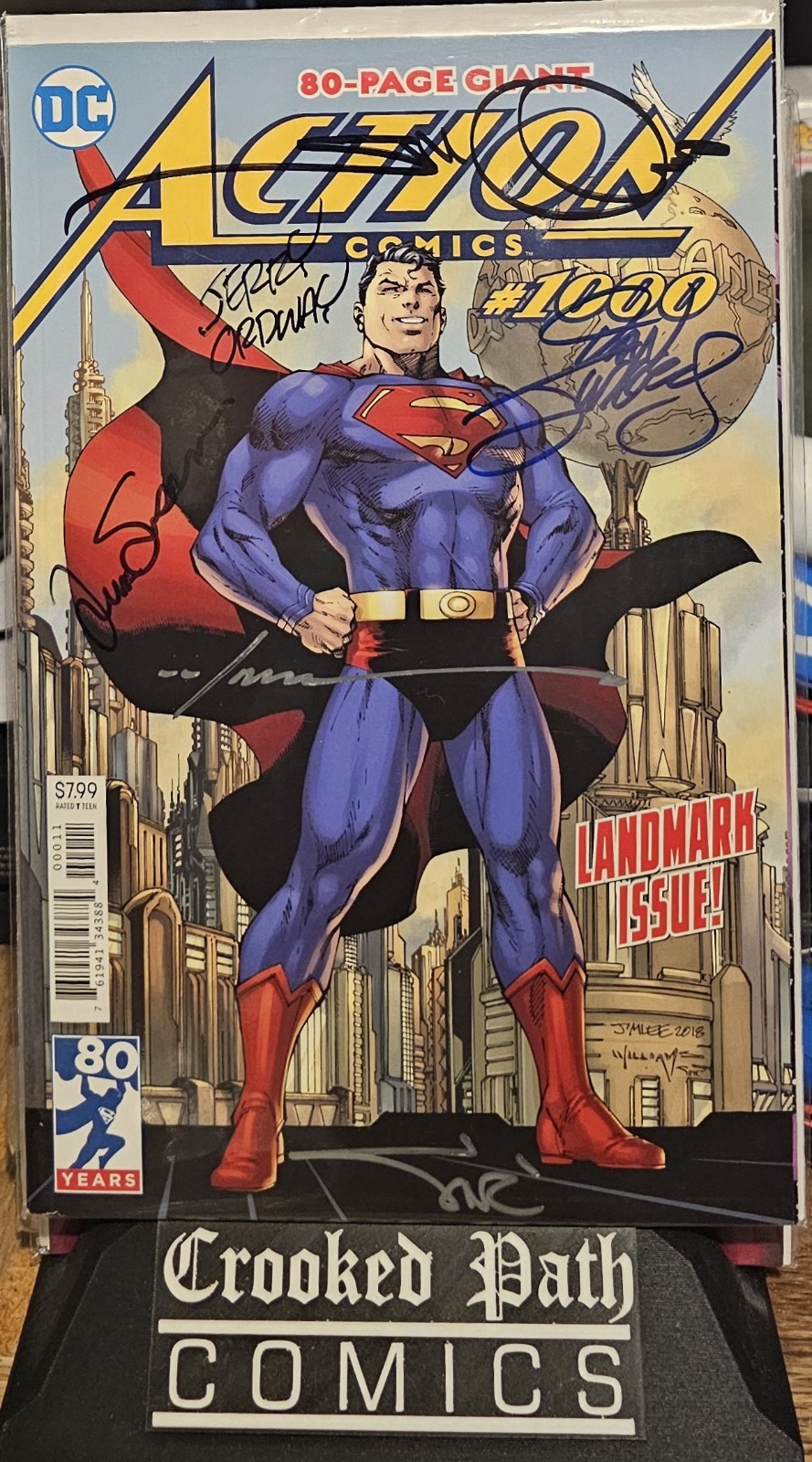 Action Comics 1000 Signed 6x Jurgens, Ordway, Simonson, Sinclair, Williams w/COA Action Comics 1000 Signed 6x Jurgens, Ordway, Simonson, Sinclair, Williams w/COA
