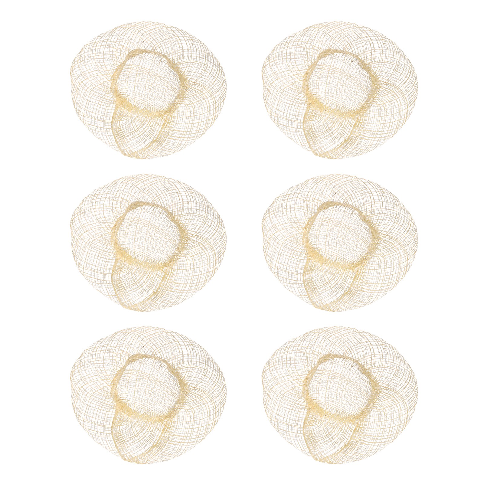 6 Pcs 5 Inch Miniature Doll Straw Hats Size XL for DIY Craft