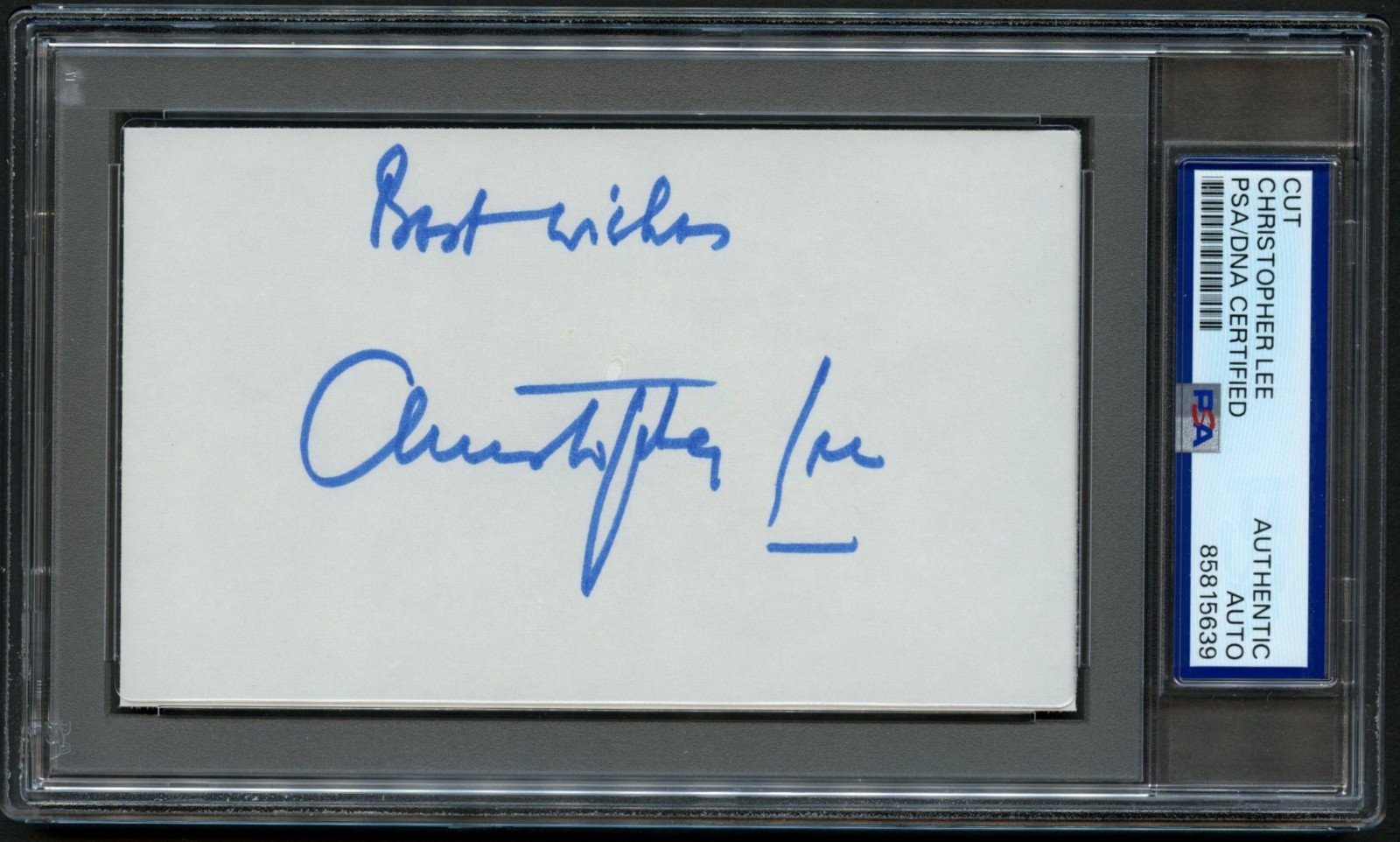 Christopher Lee d2015 signed autograph 3x5 Cut Actor Star Wars / Dracula RC PSA Christopher Lee d2015 signed autograph 3x5 Cut Actor Star Wars / Dracula RC PSA