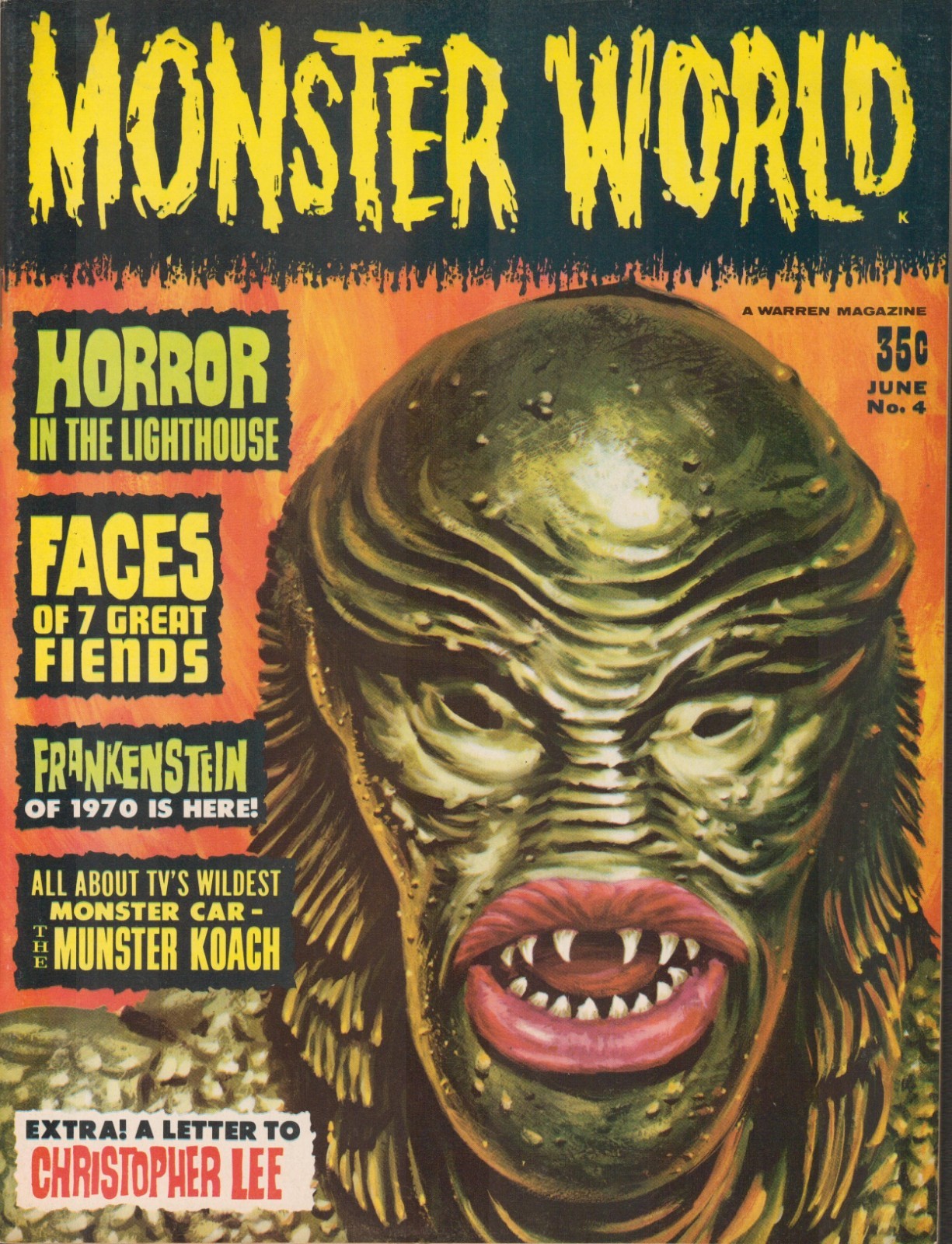 54963: WARREN PUBLISHING MONSTER WORLD #4 VF Plus Grade