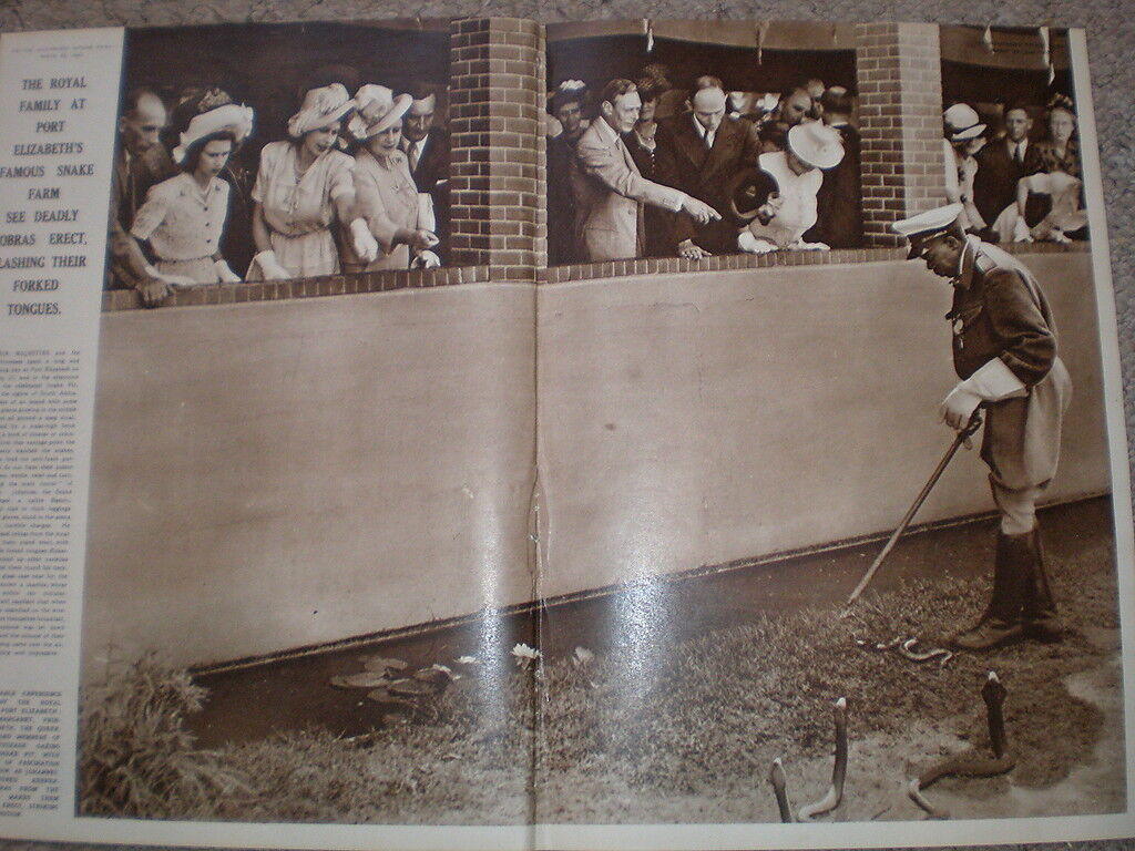 Photo article King George VI visit snake farm Port Elizabeth South Africa 1947