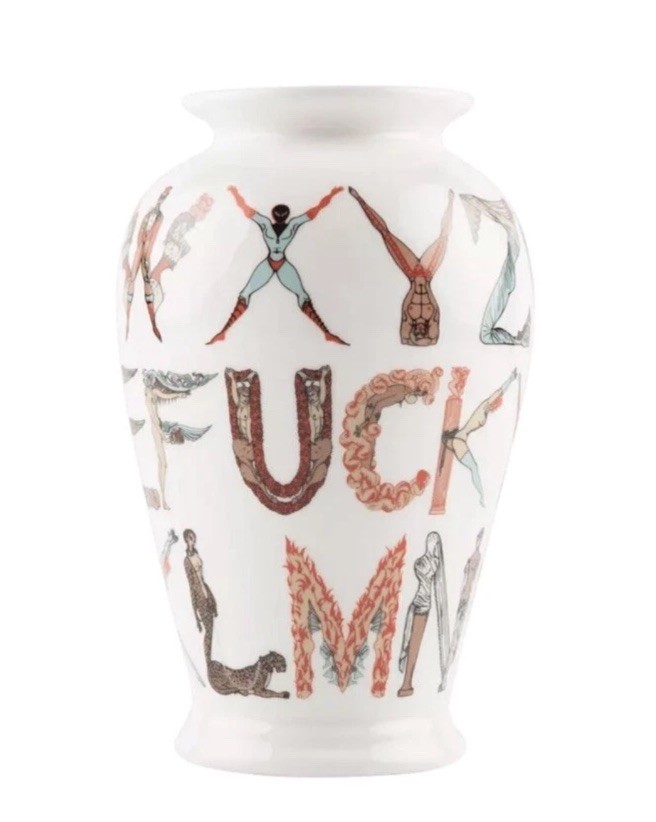 SUPREME Alphabet F-Word White Ceramic Printed Vase SS'18 