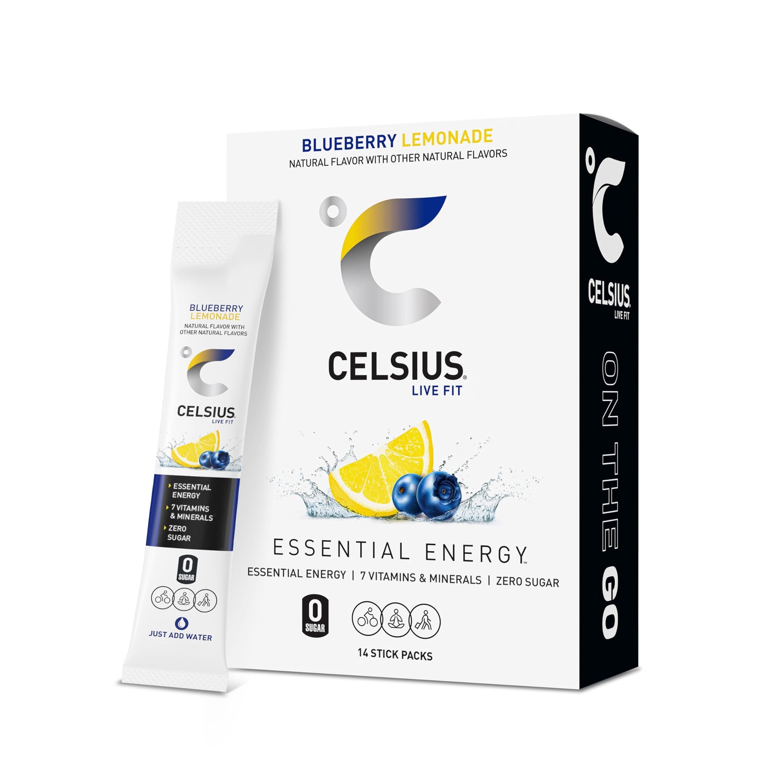 CELSIUS On The Go Blueberry Lemonade, Sugar Free Energy 2.7 Ounce (Pack of 1) CELSIUS On The Go Blueberry Lemonade, Sugar Free Energy 2.7 Ounce (Pack of 1)