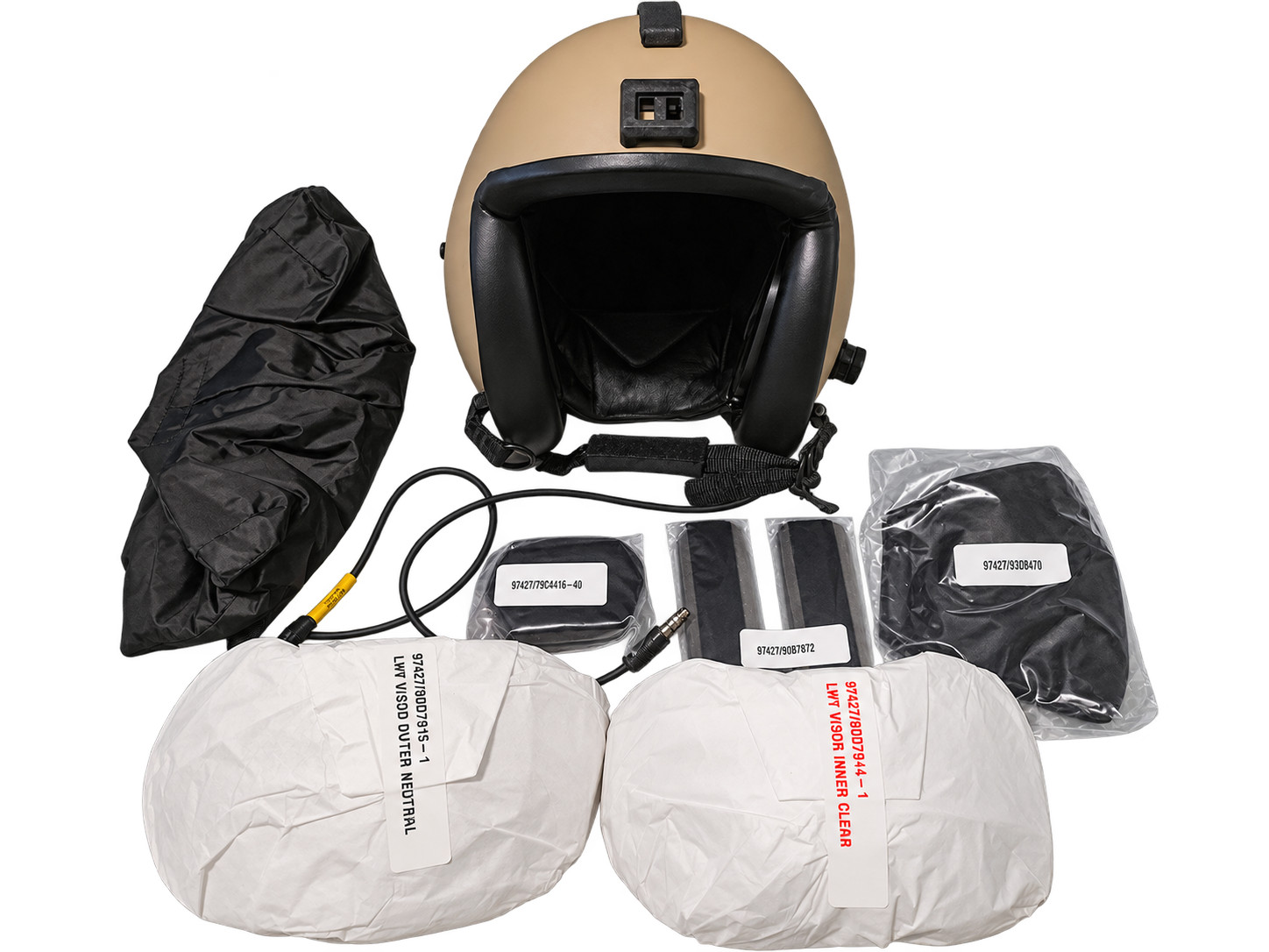 Gentex HGU-84/P Flight Helmet Large Tan Military Aviation Pilot Helmet
