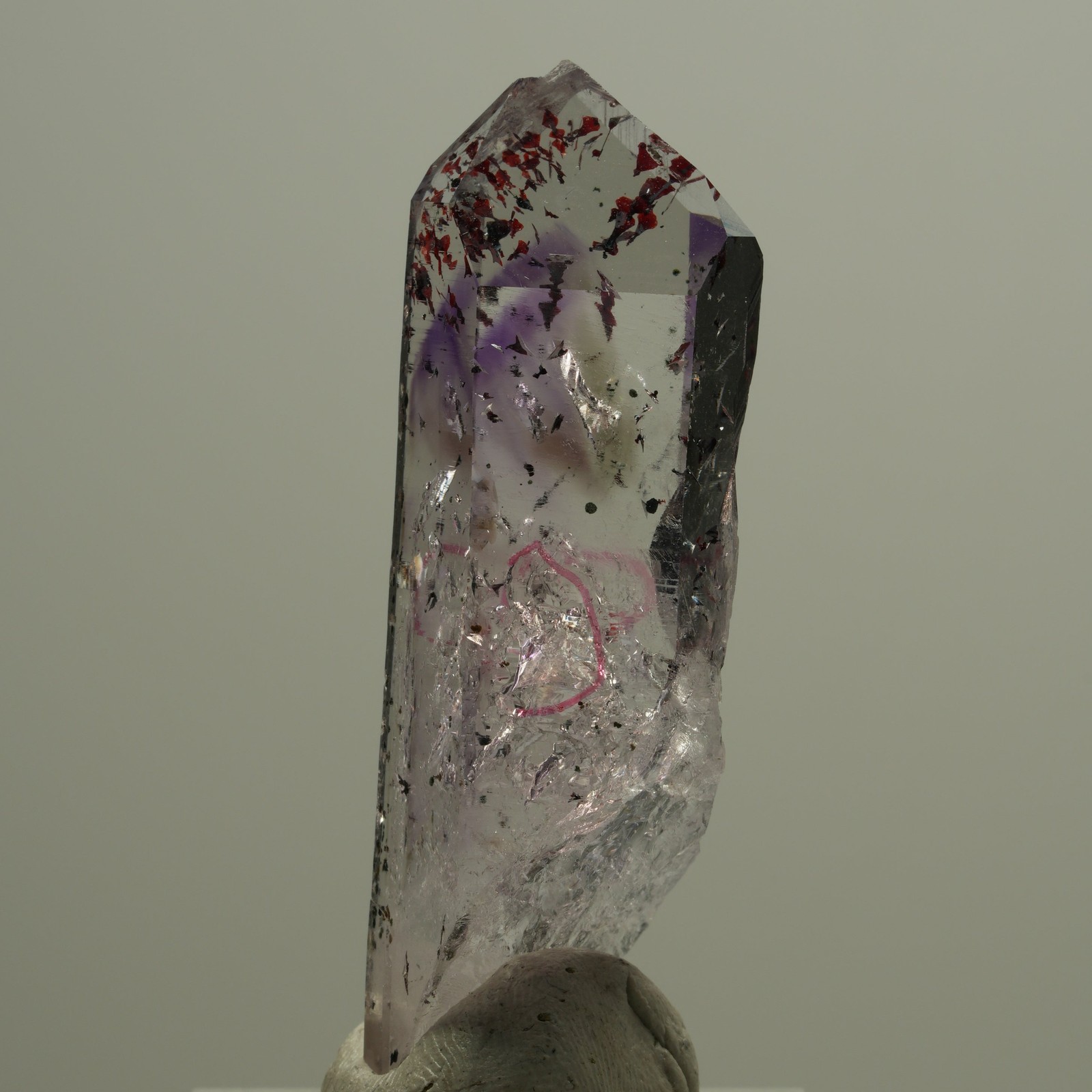 Enhydro Harlequin Phantom Amethyst Point, 2x Bubble Streep Mine, Namibia