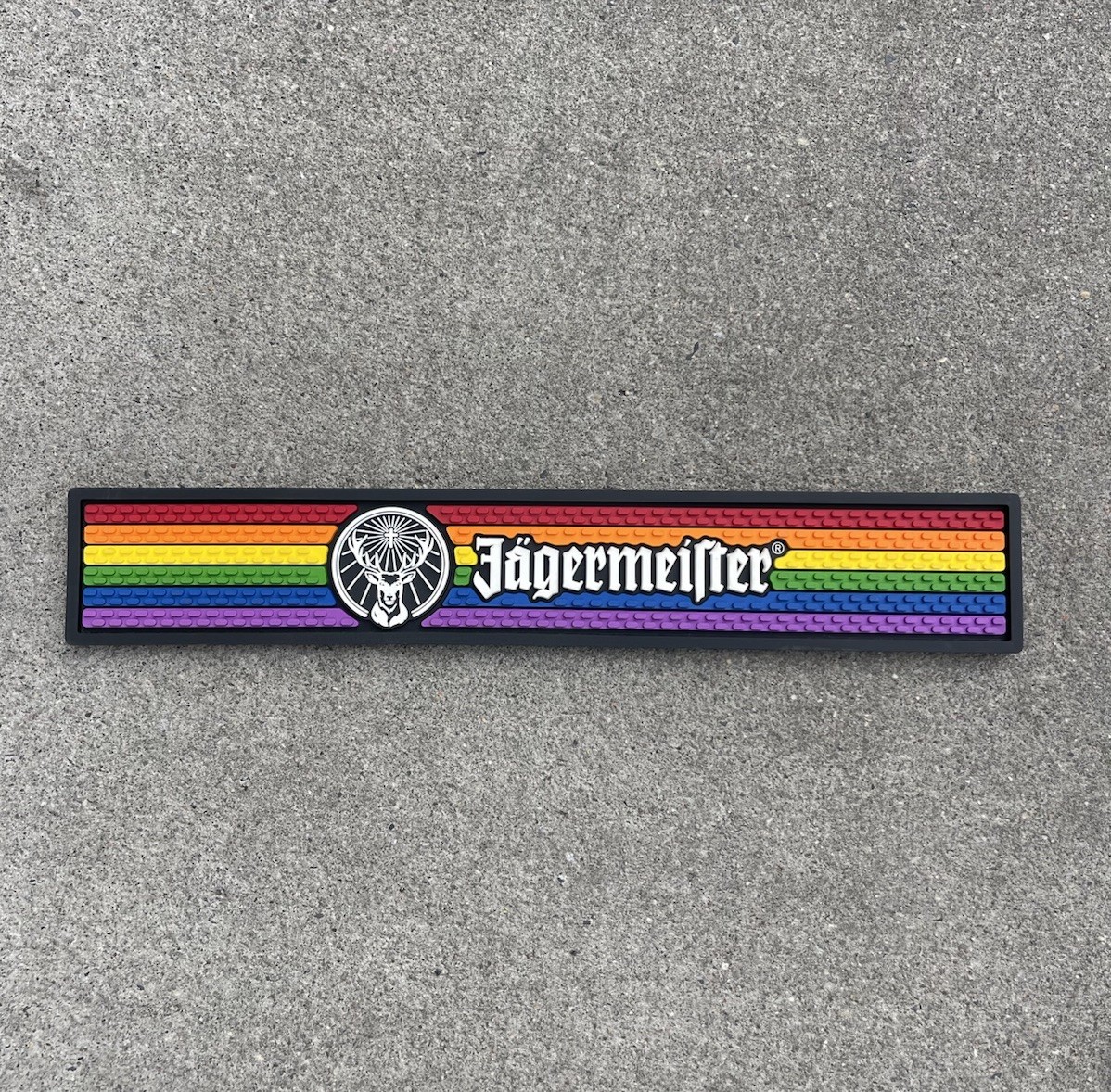 Jagermeister Rainbow Pride Bar Mat Runner Rubber Non-Slip Set of 2 NEW
