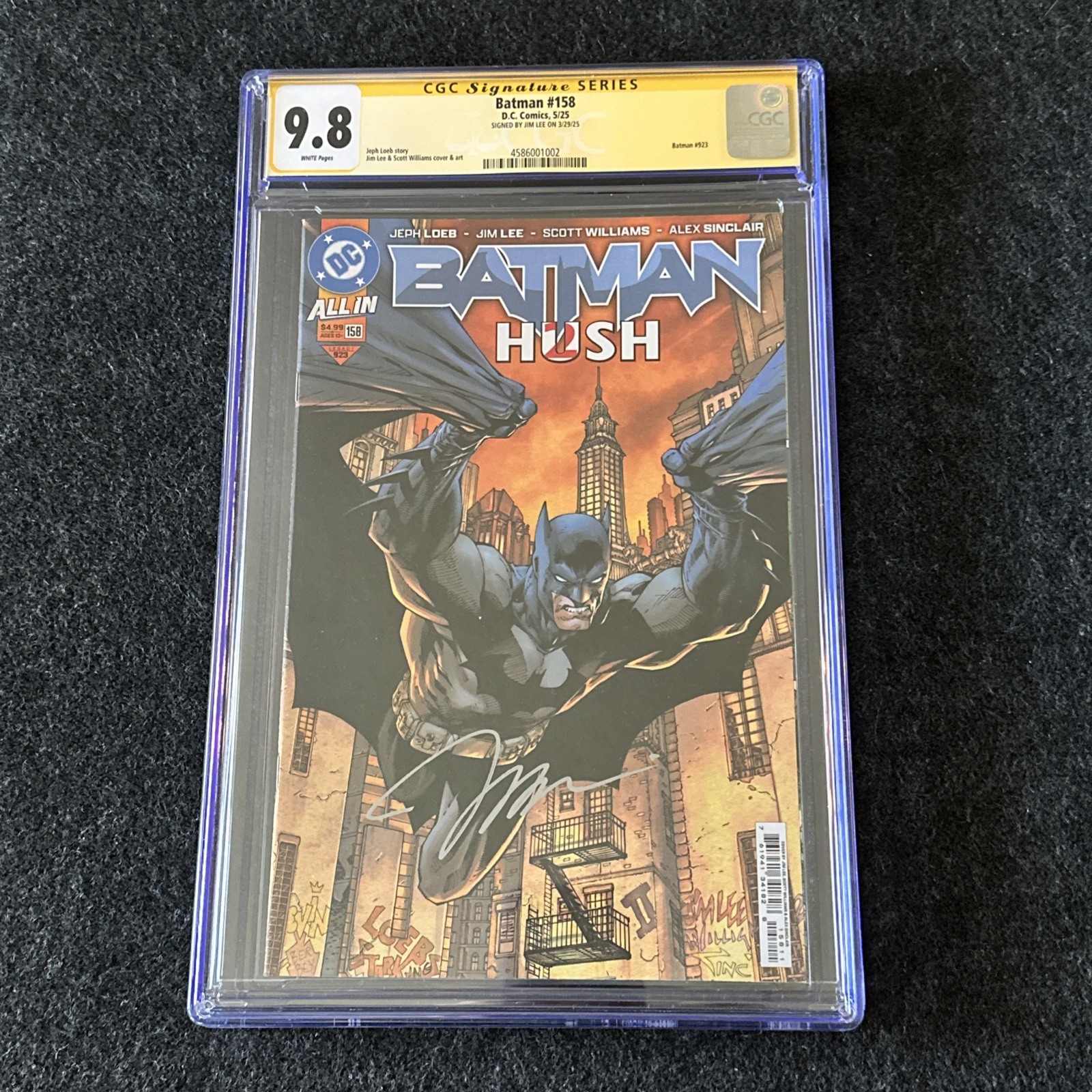 Batman #158 Hush 2 CGC SS SIGNATURE SERIES 9.8 Signed By Jim Lee π₯ π₯ Batman #158 Hush 2 CGC SS SIGNATURE SERIES 9.8 Signed By Jim Lee π₯ π₯