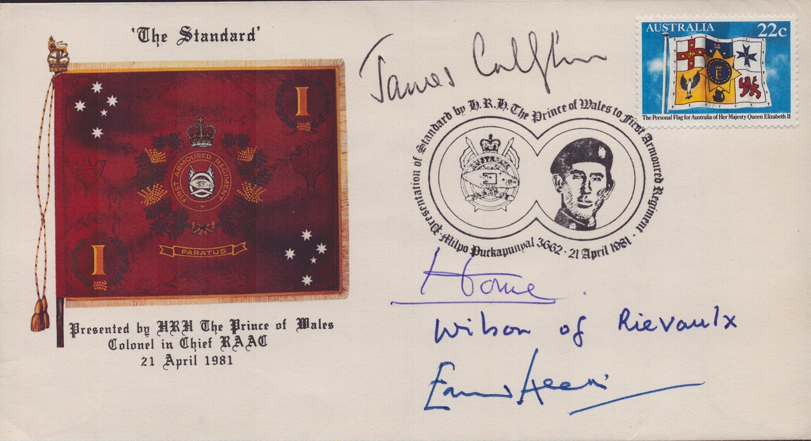 HAROLD WILSON (GREAT BRITAIN) - COMMEMORATIVE ENVELOPE SIGNED WITH CO-SIGNERS