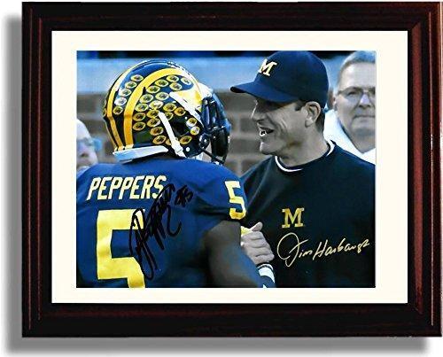 16x20 Gallery Frame Jim Harbaugh & Jabrill Peppers Michigan Wolverines