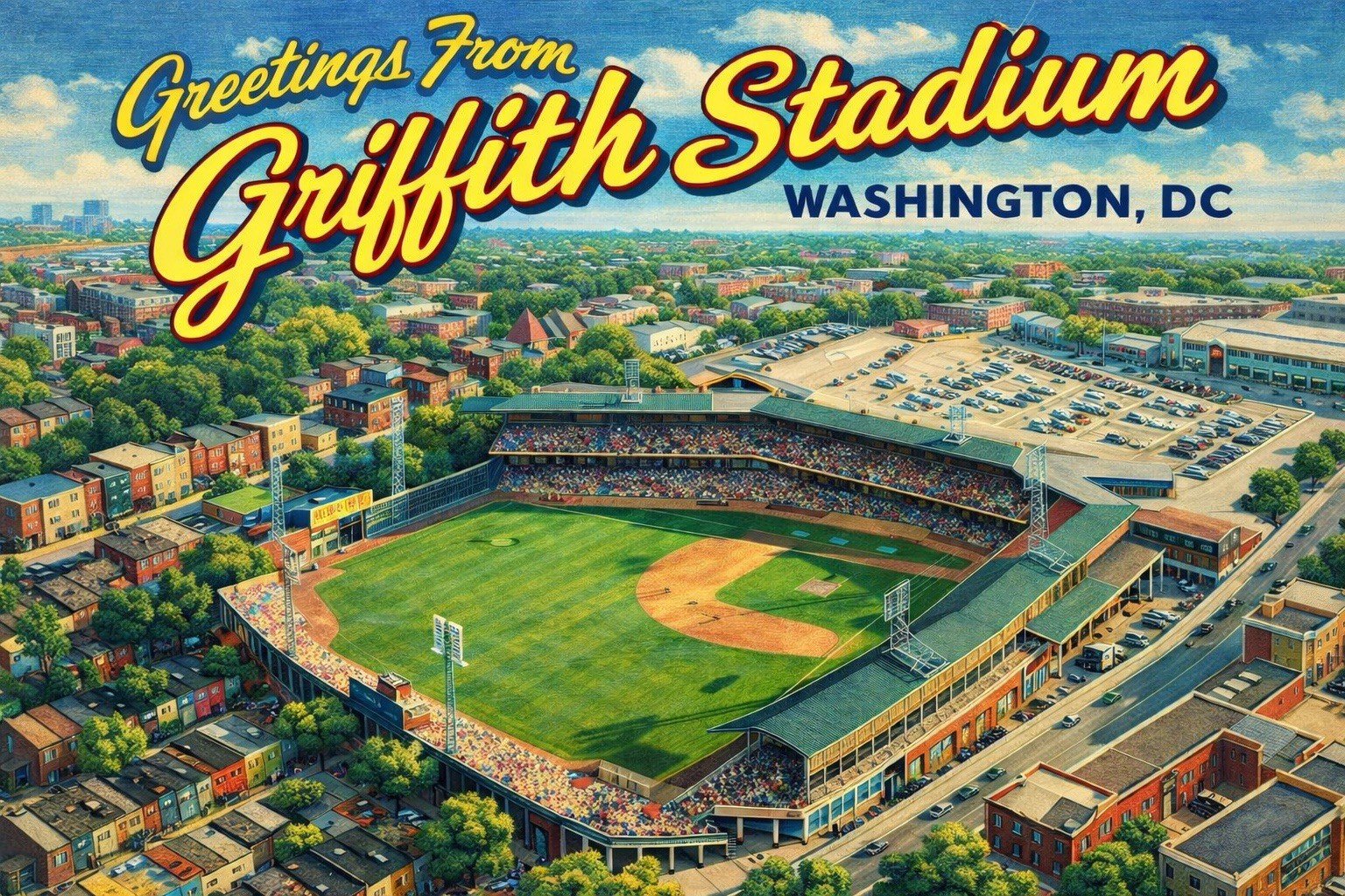 Griffith Stadium, Washington, D.C. - MODERN Postcard Baseball A642