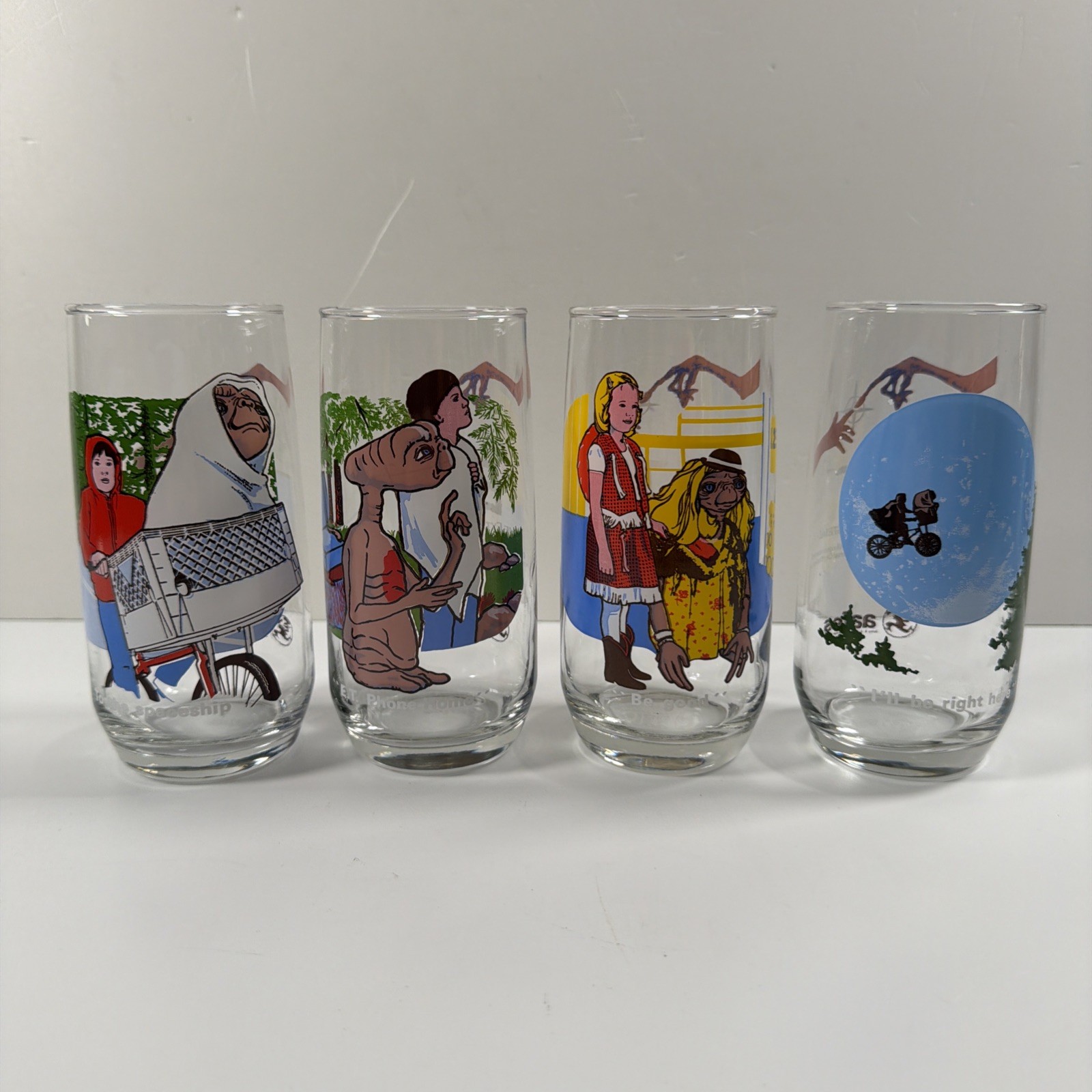 Vintage E.T. The Extra-Terrestrial Movie AAFES Glass Set Full Set Of 4 Vintage E.T. The Extra-Terrestrial Movie AAFES Glass Set Full Set Of 4