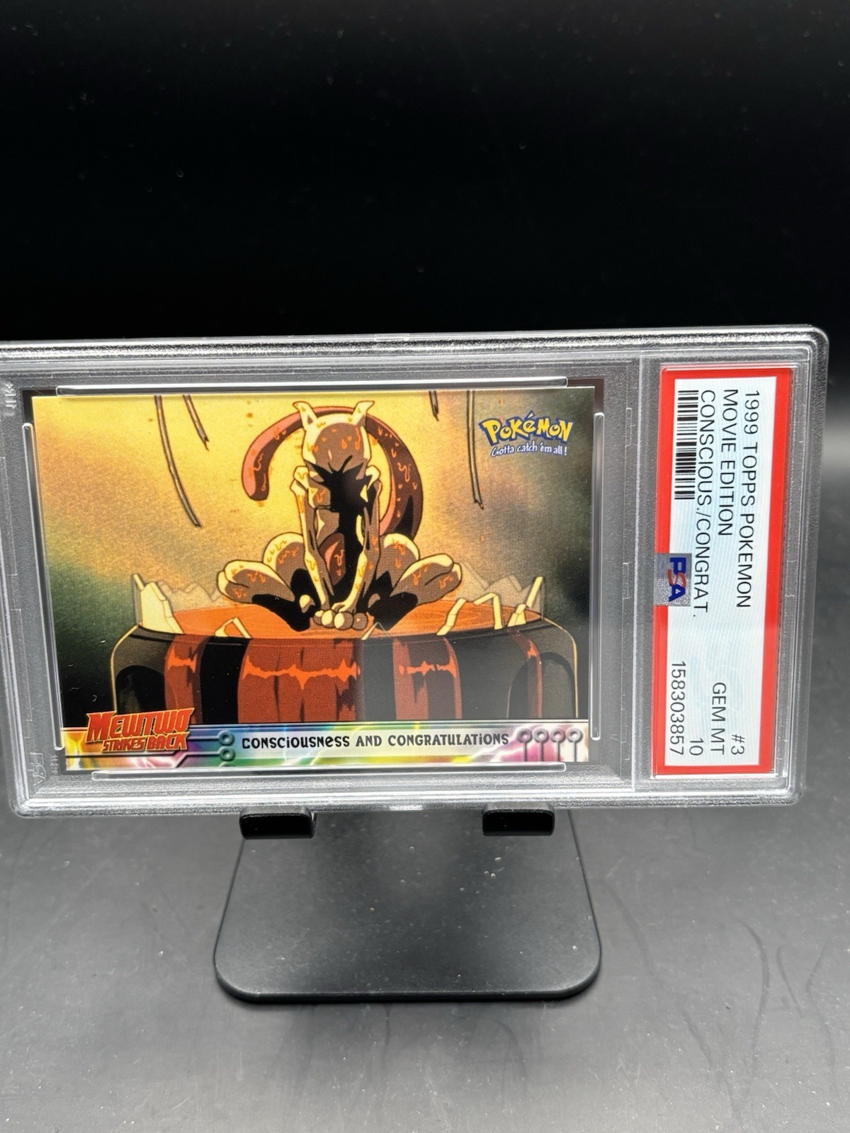 1999 Topps Pokemon Movie Edition Consciousness And Congrats. #3 PSA 10