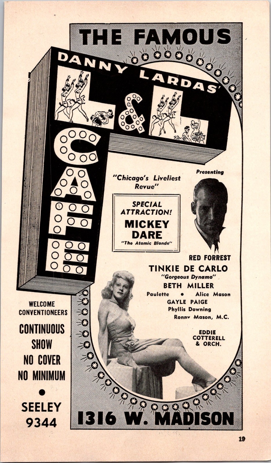 The Famous Danny Lardas L & L Cafe 1947 Chicago Ad TAK2-3