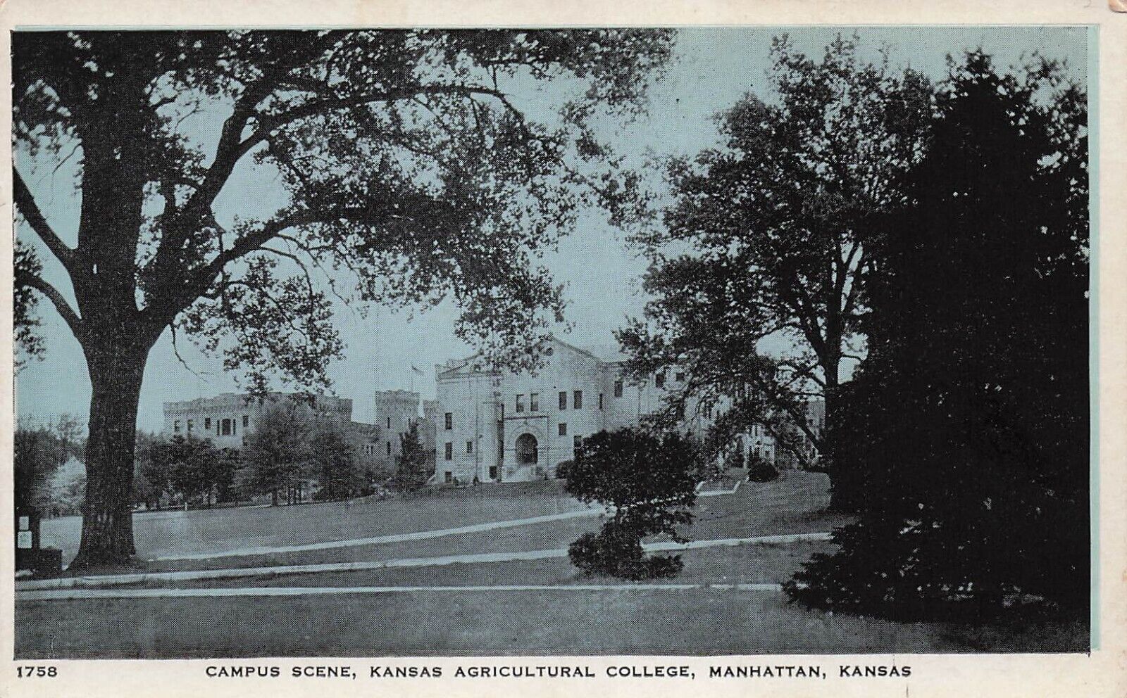 Manhattan KS Kansas Agricultural State University Campus Vtg Postcard E17