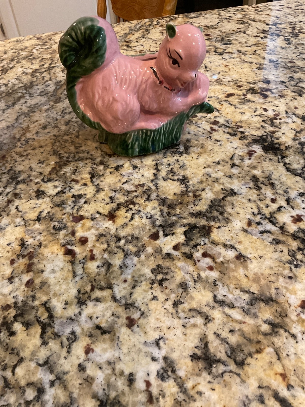 Vintage Anthropomorphic PINK GREEN Squirrel Planter Ceramic Fashions OPCO USA
