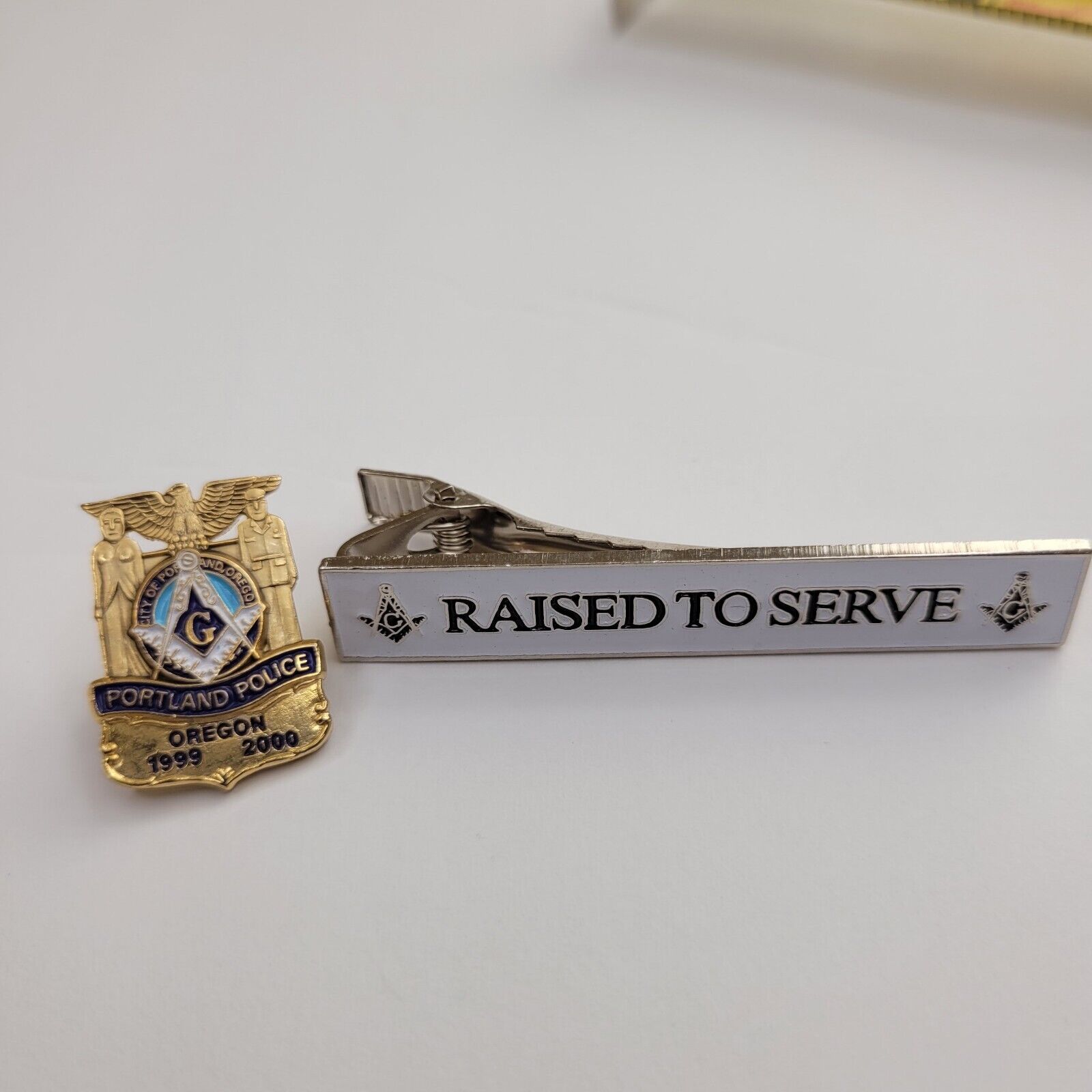 Masonic Order Freemasons Portland Oregon Police Badge Pin +Tie Bar  1999-2000 