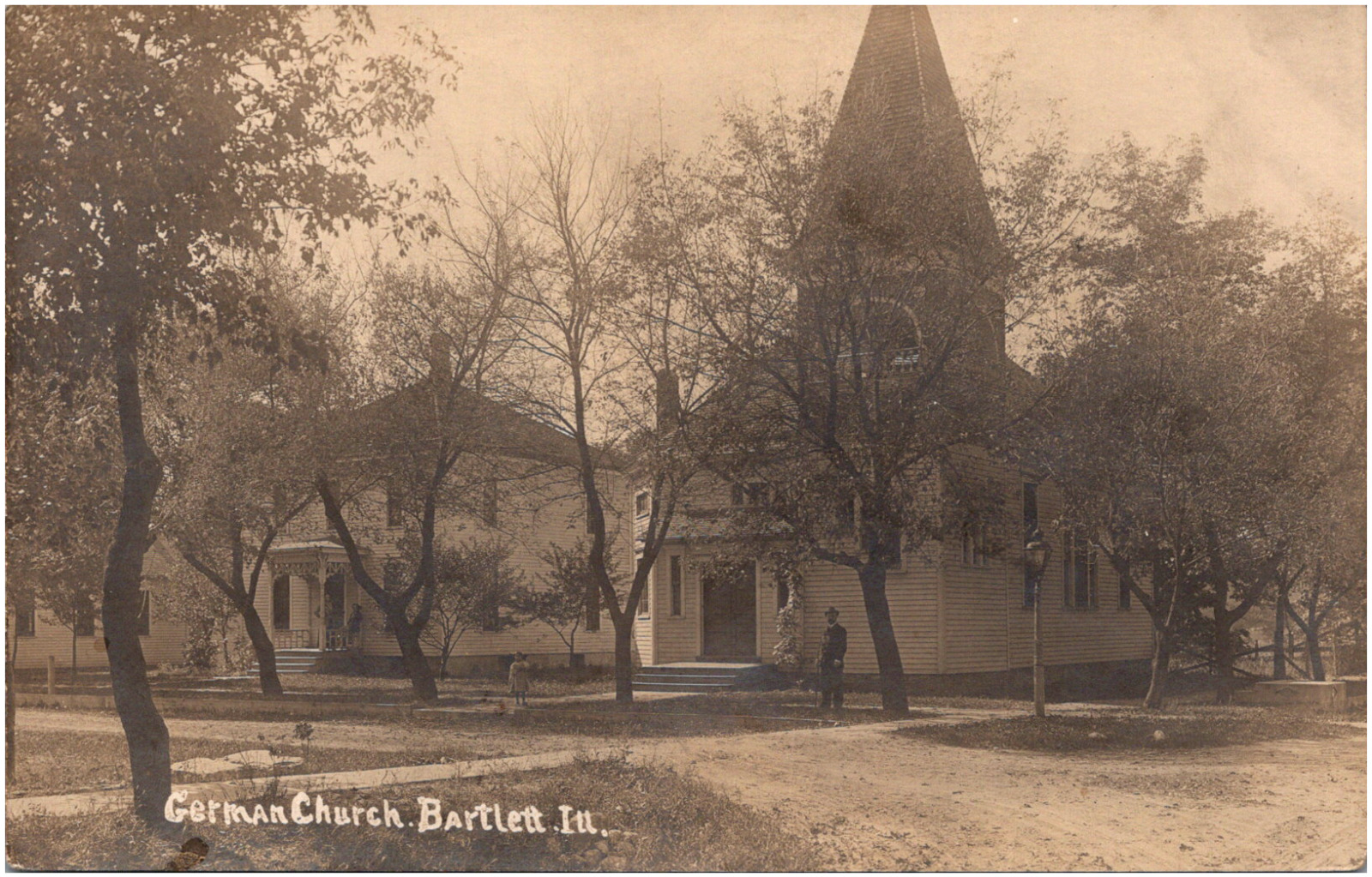 Immanuel German Church in Bartlett Illinois IL 1900s RPPC Postcard Photo