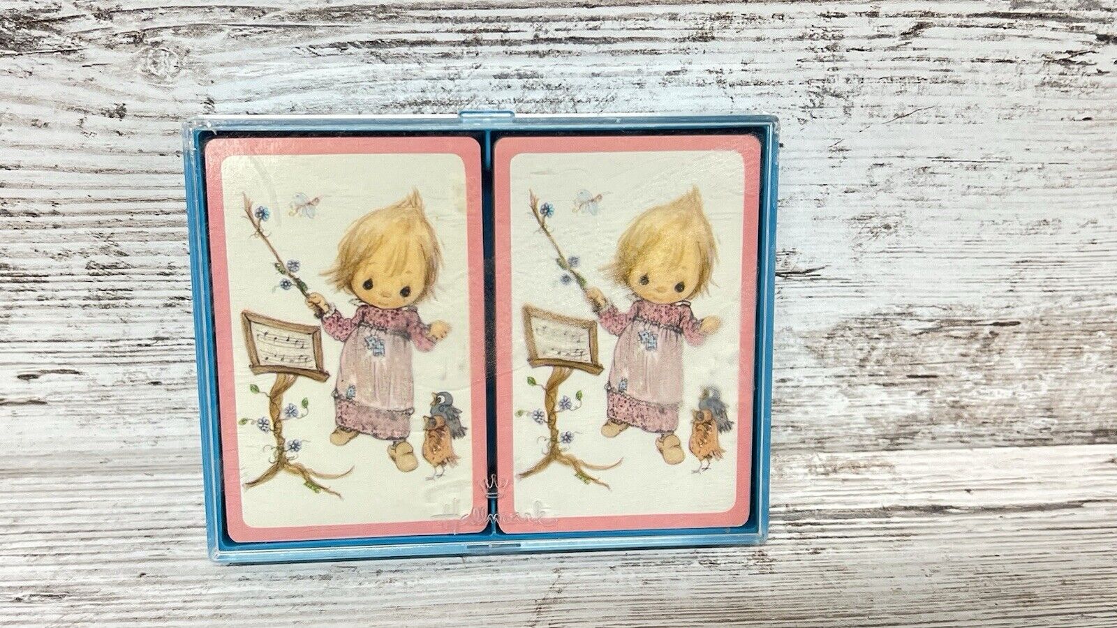Vtg.Precious Moments by Hallmark Card-2 Decks Playing Cards in orig. case 🇺🇸
