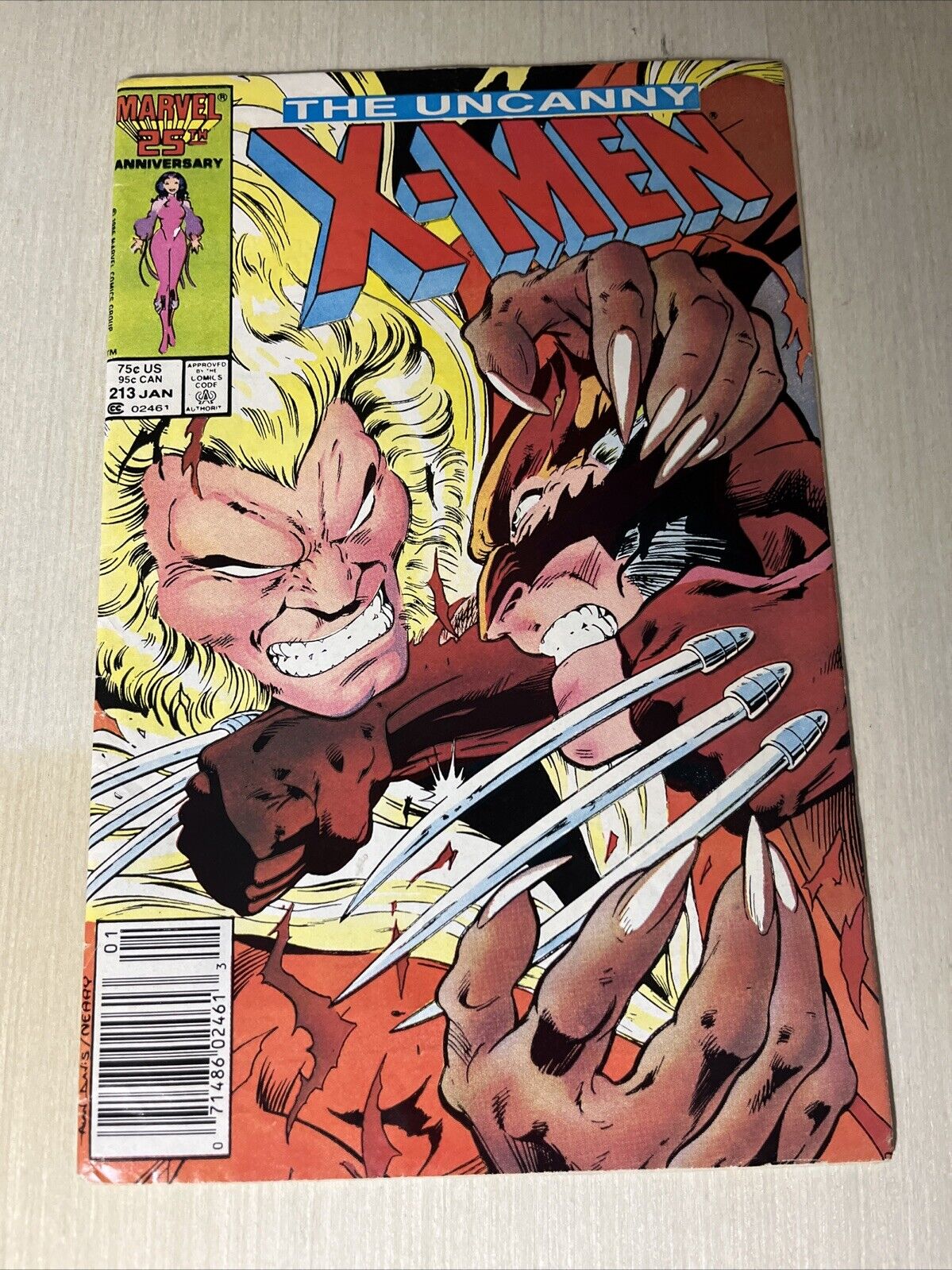 Uncanny X-Men #213 (1987, Marvel) Betsy Braddock Becomes Psylock Newsstand