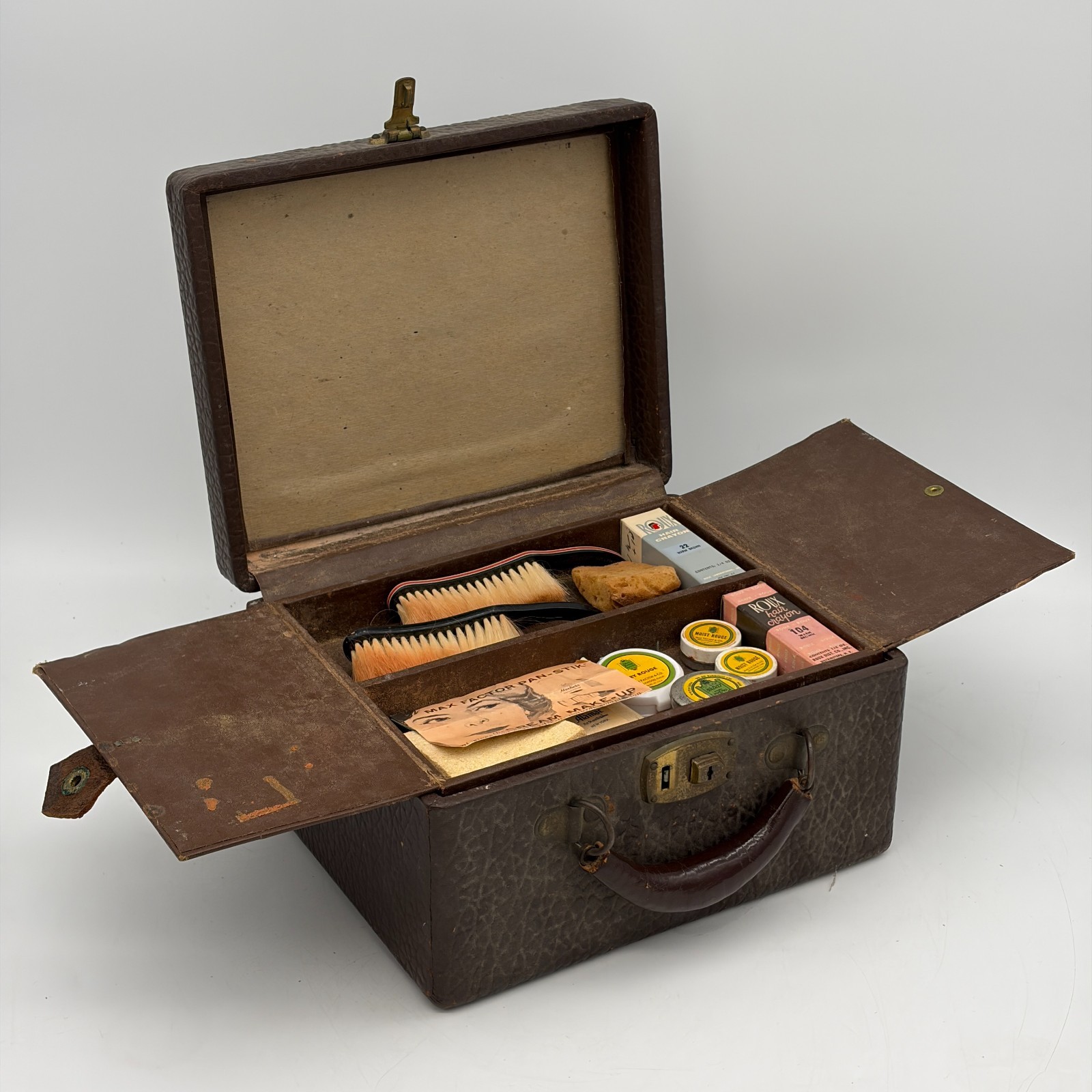 Vintage Max Factor Hollywood Theatrical Makeup Kit Box - Owned Vinton Hayworth