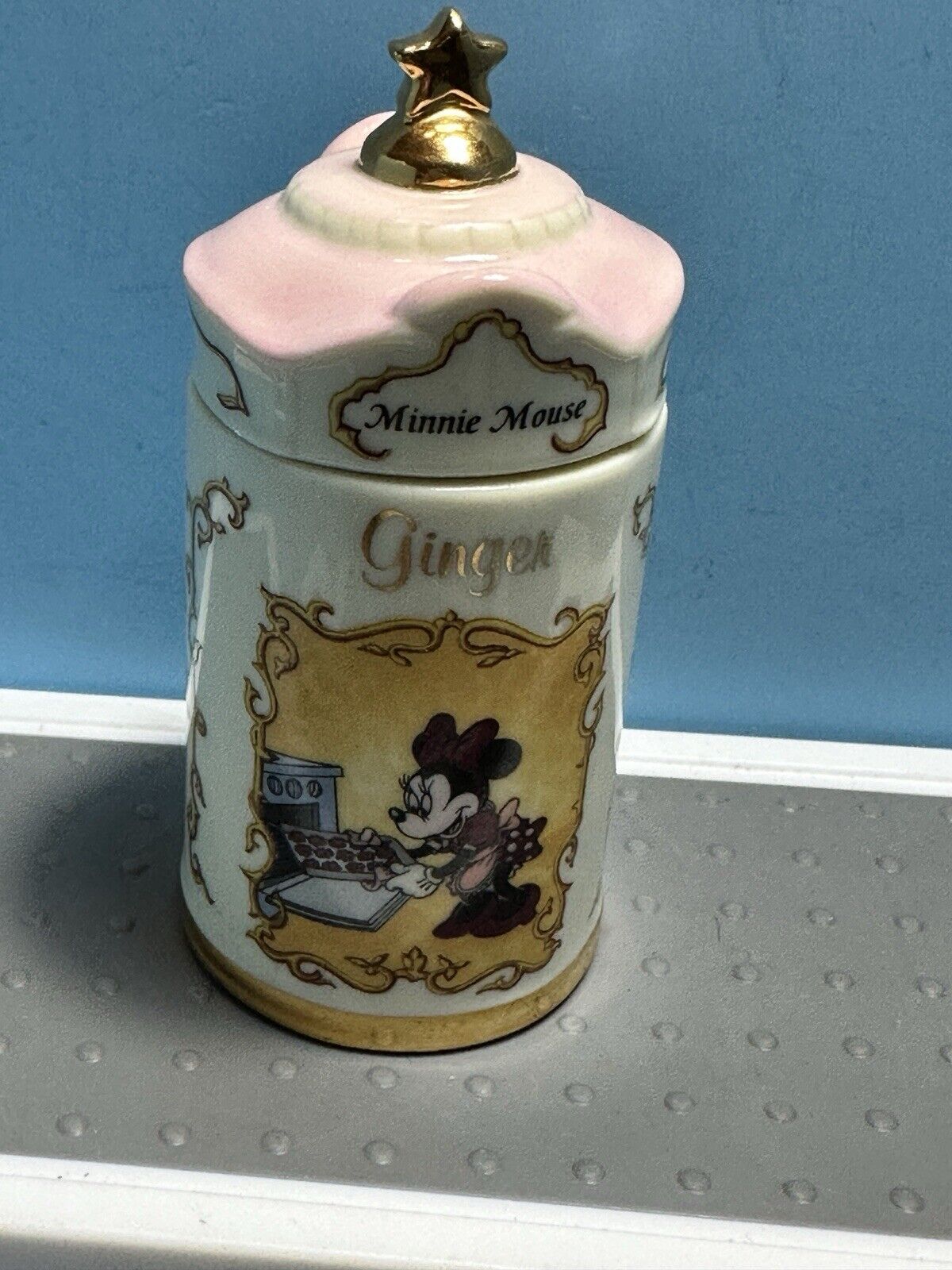 Disney 1995 Lenox Porcelain Spice Jar Collection Minnie Mouse Ginger See Detail