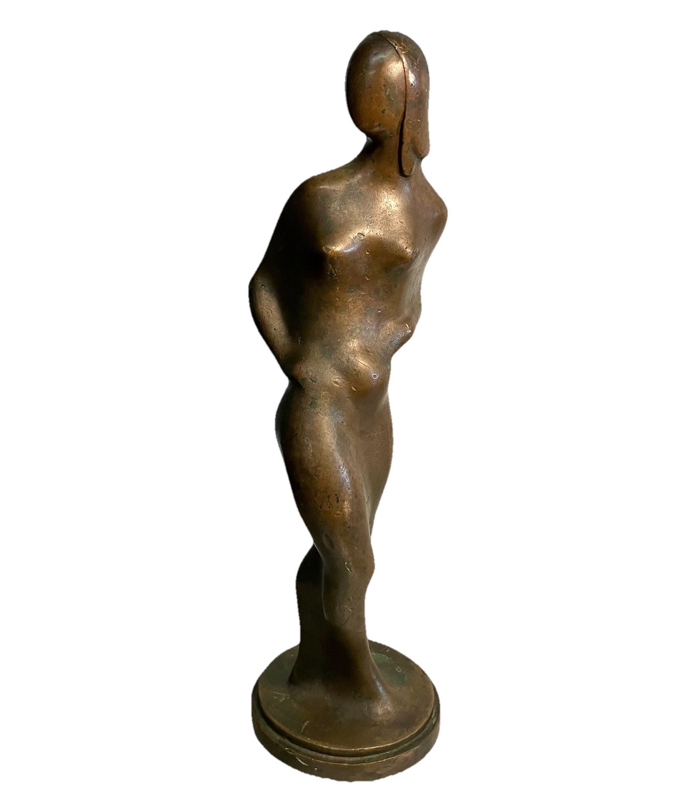Vintage Modernist Solid Bronze Or Brass Figural Sculpture Statue Vintage Modernist Solid Bronze Or Brass Figural Sculpture Statue