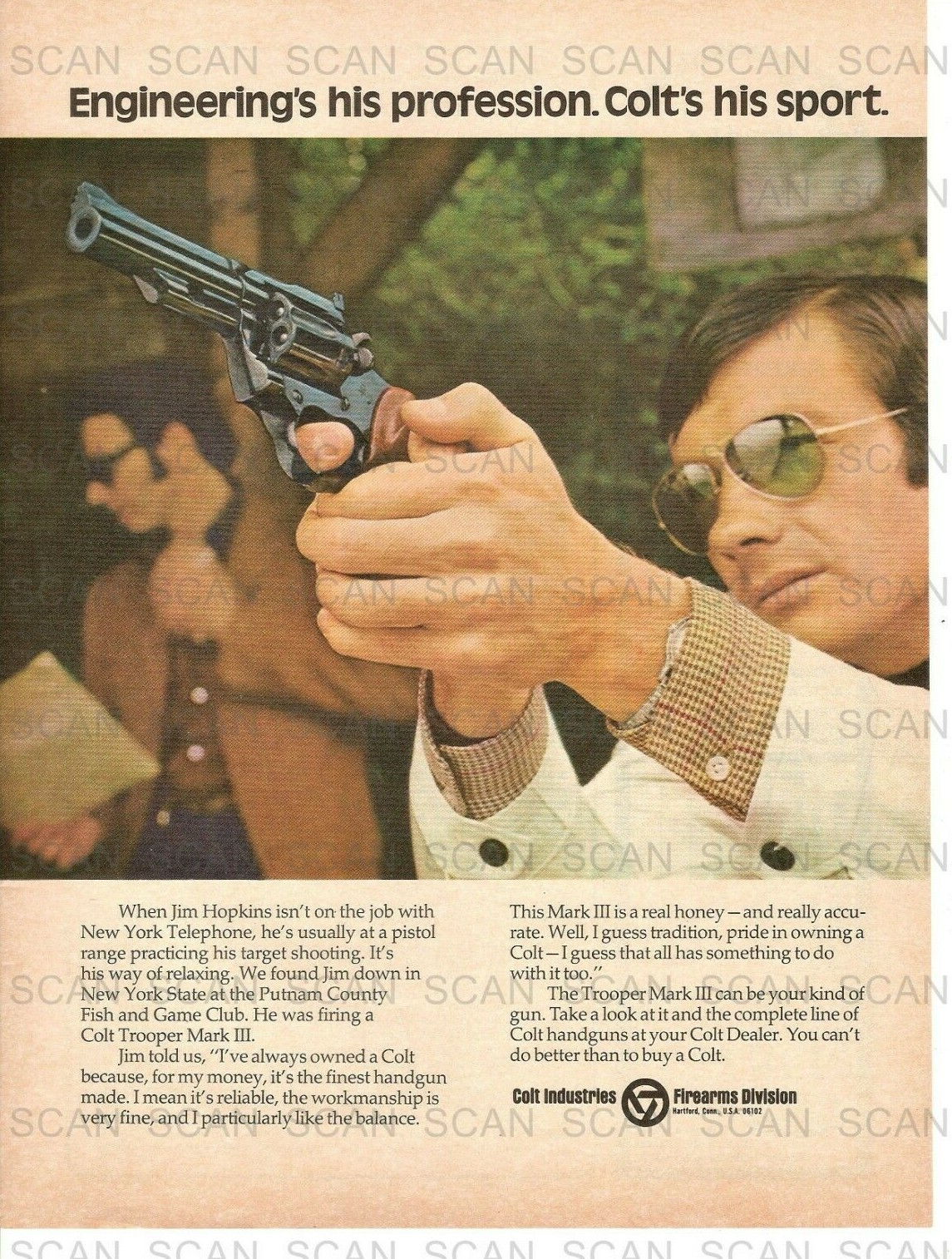 1973 Colt Firearms Vintage Magazine Ad   Colt Trooper Mark III Colt Handgun Ad