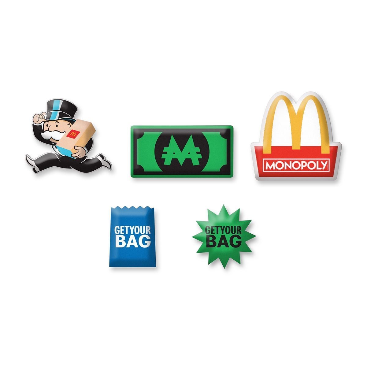 McDonald\'s Monopoly Game Lapel Pins - Set of 5 - NEW