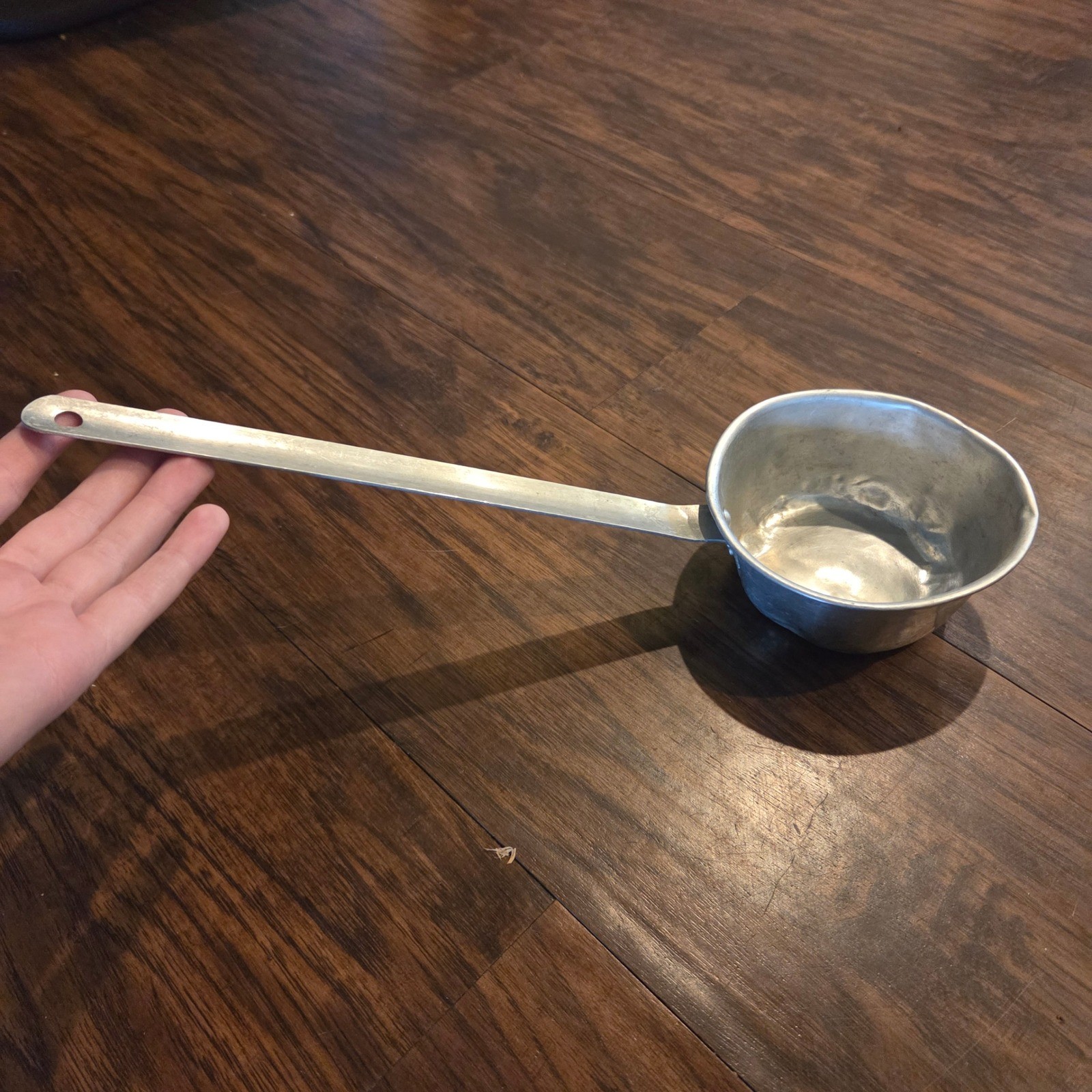Vintage Aluminum Long Handle Dipper Ladle Primitive Farmhouse Kitchen Tool