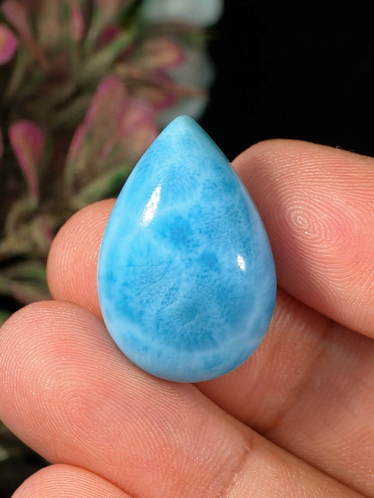 6G NATURAL LARIMAR CABOCHON SUPER BLUE GEMSTONE DOMINICAN STONE