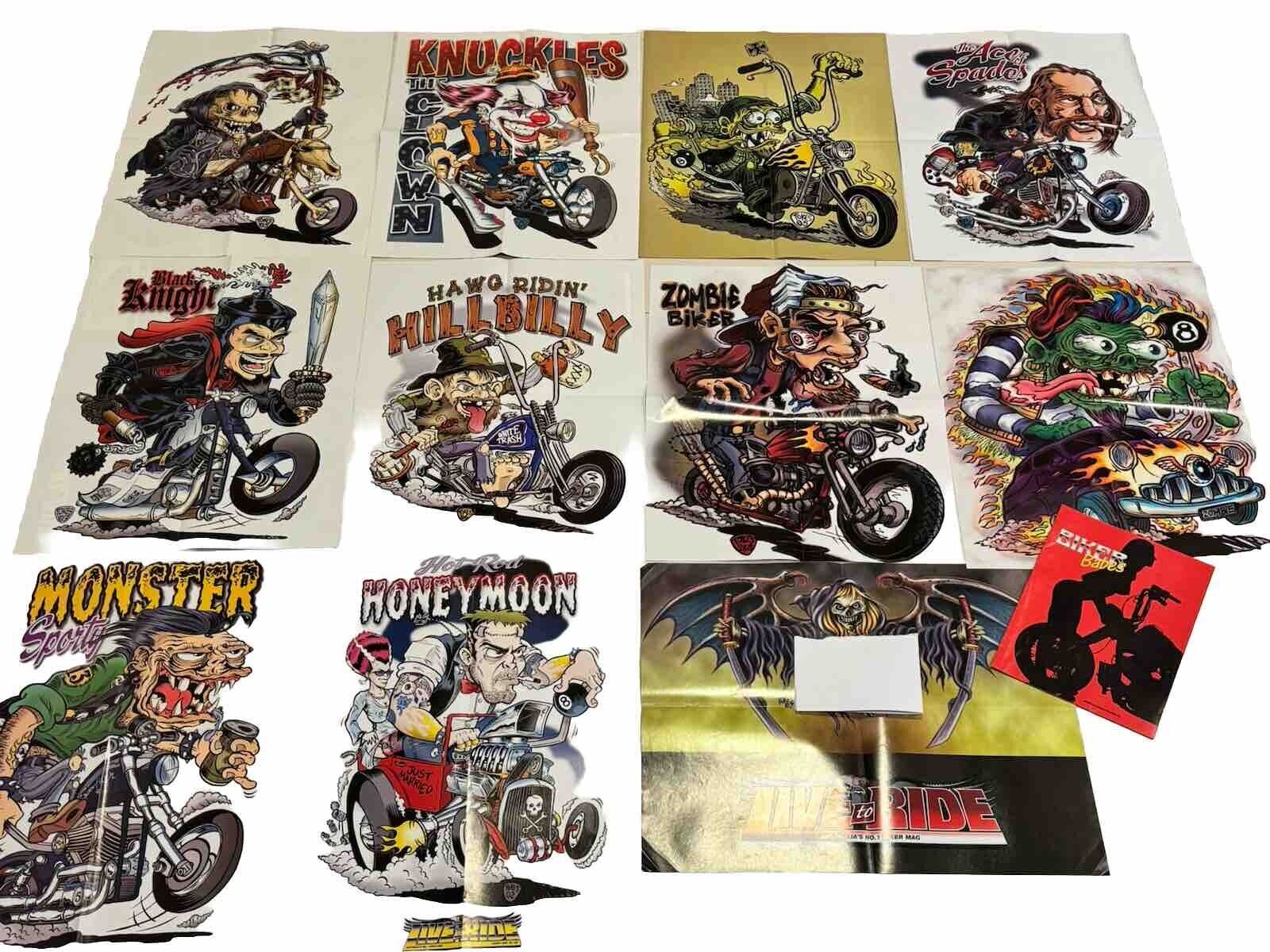 Bulk Lot 11x Live To Ride Harley Davidson Theme Centrefolds & Biker Babes Magazi