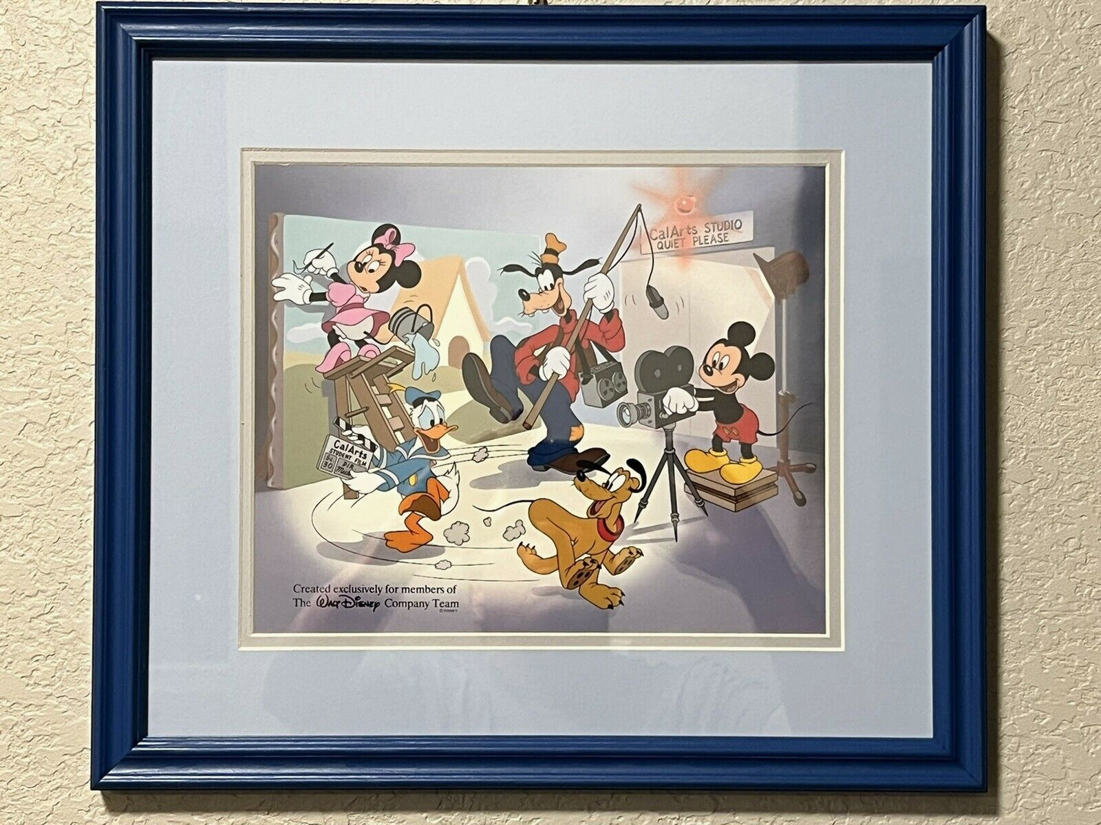 DISNEY SERICEL ART FAB 5 / FABULOUS FIVE ON MOVIE SET - CAL ARTS Matted/Framed