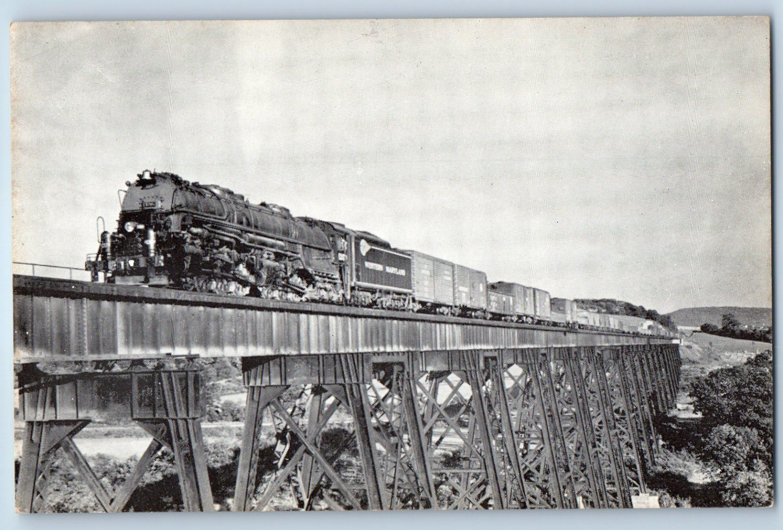 c1940 Cumberland Maryland Vintage Postcard Locomotive Mallet Salisbury Viaduct