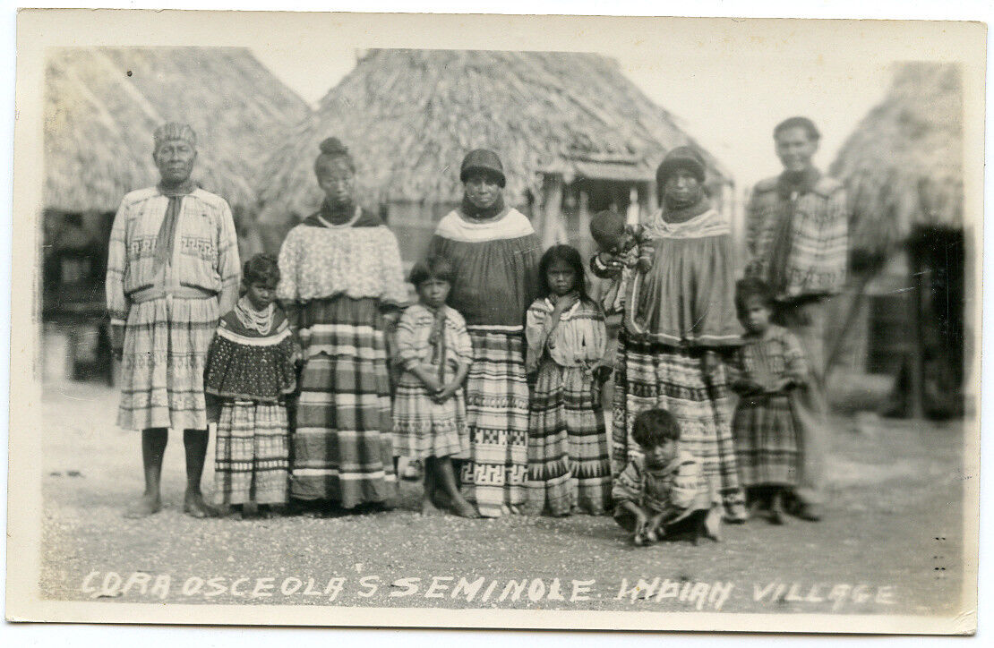 RPPC Florida Seminole Indians Cora Osceola\'s Village