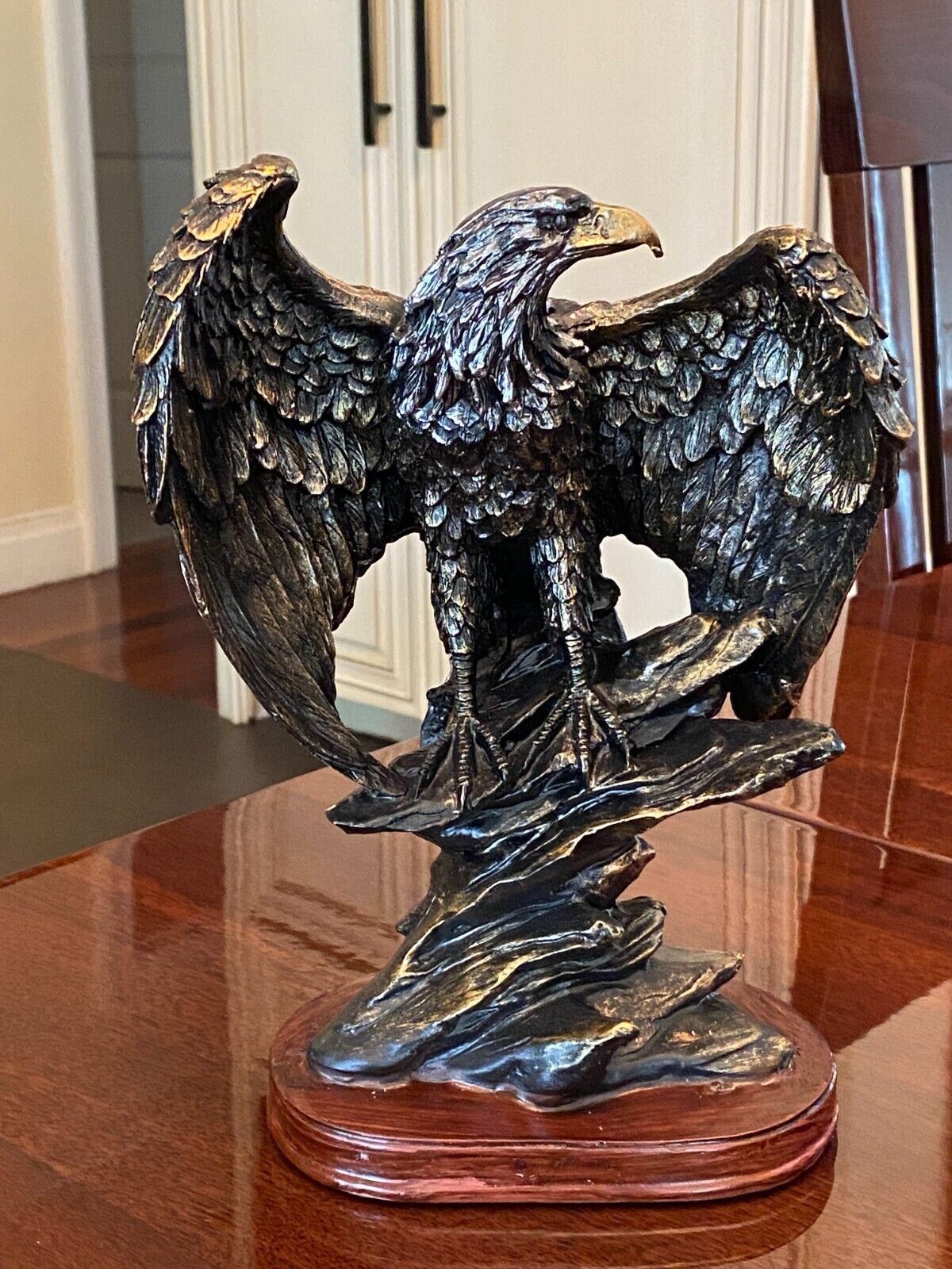 Magnificent Vintage Style Bronzed Resin Carved Eagle, 10