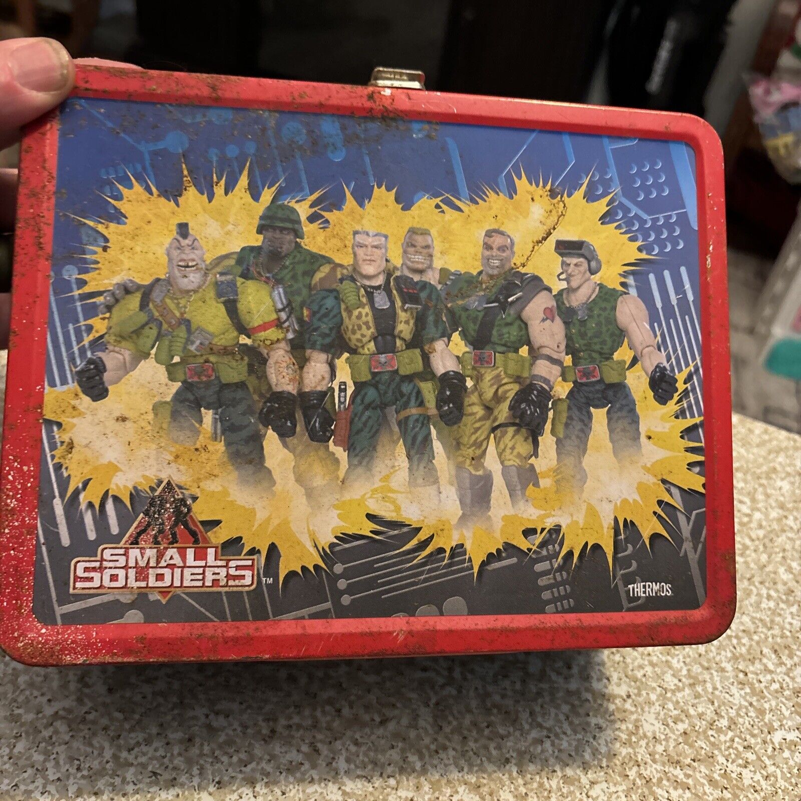 1998 Vintage Small Soldiers Metal Lunchbox with Thermos Complete Nice