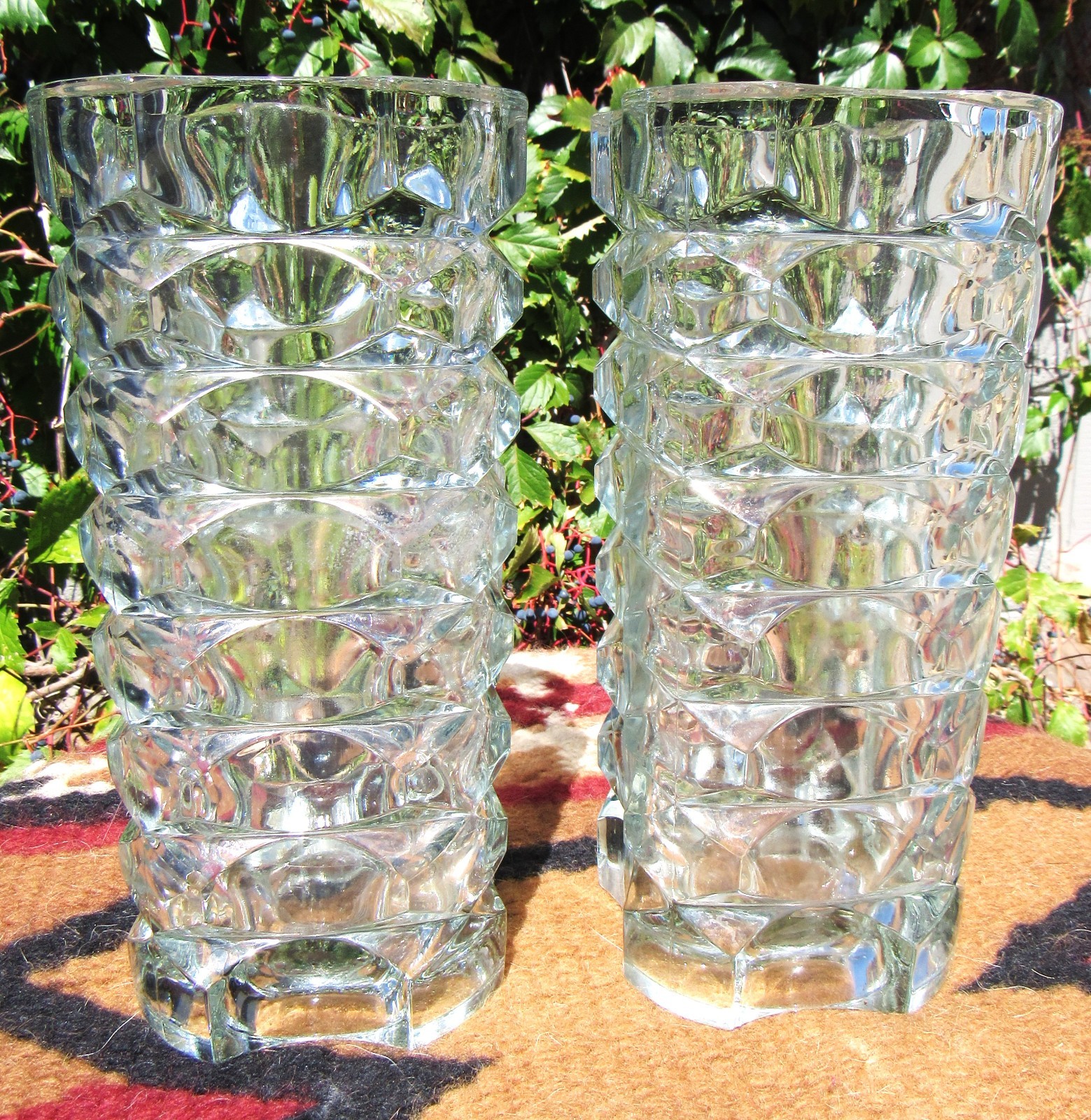 Pr Vintage French Luminarc Windsor Vases J.G. Durand 70\'s MCM Art Deco Mid Cent. Pr Vintage French Luminarc Windsor Vases J.G. Durand 70\'s MCM Art Deco Mid Cent.