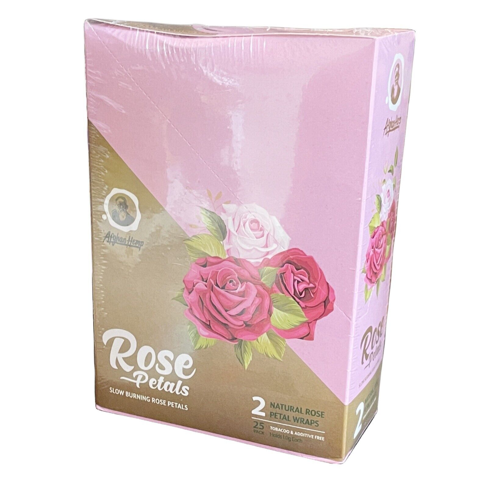 NATURAL ROSE PETAL WRAPS Afghan Wraps w/ Tips / Natural 25/2ct Packs