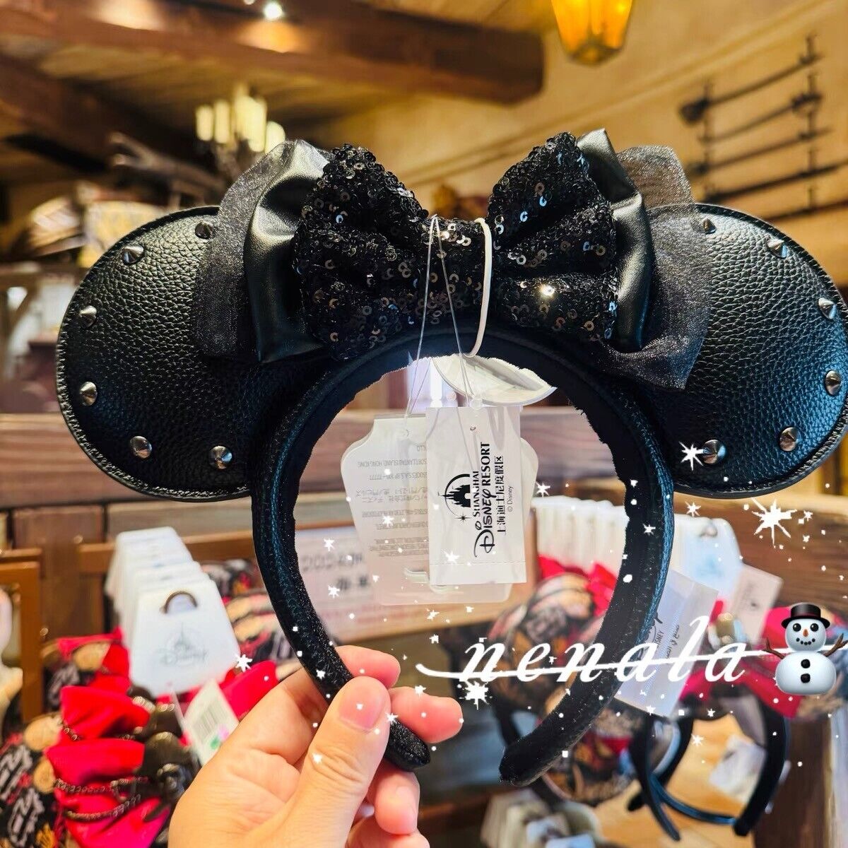 Authentic 2024 Disney pirates of the Caribbean black Minnie mouse ears Headband