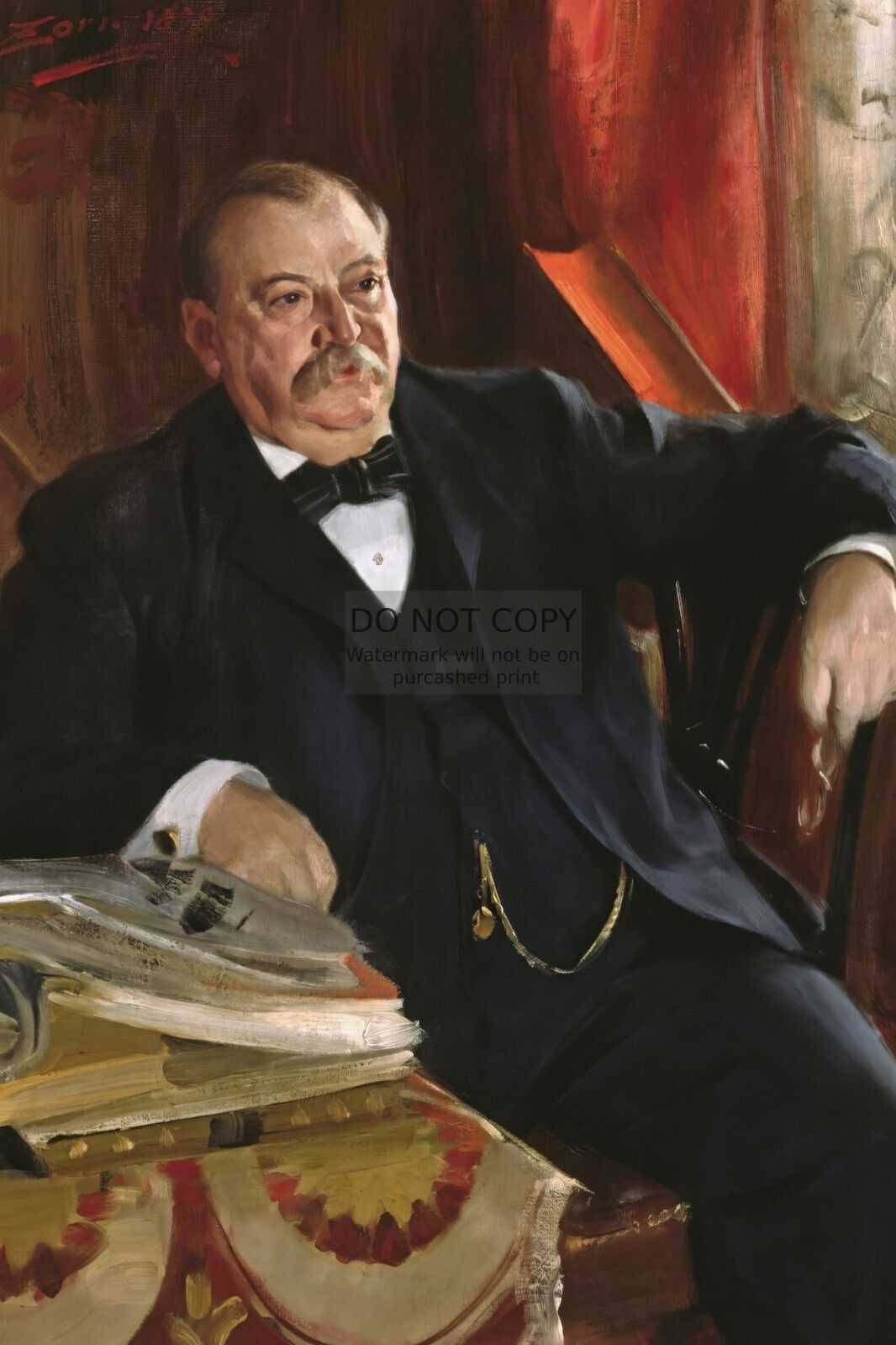 PRESIDENT GROVER CLEVELAND PRESIDENTIAL PAINTING 4X6 PHOTO POSTCARD