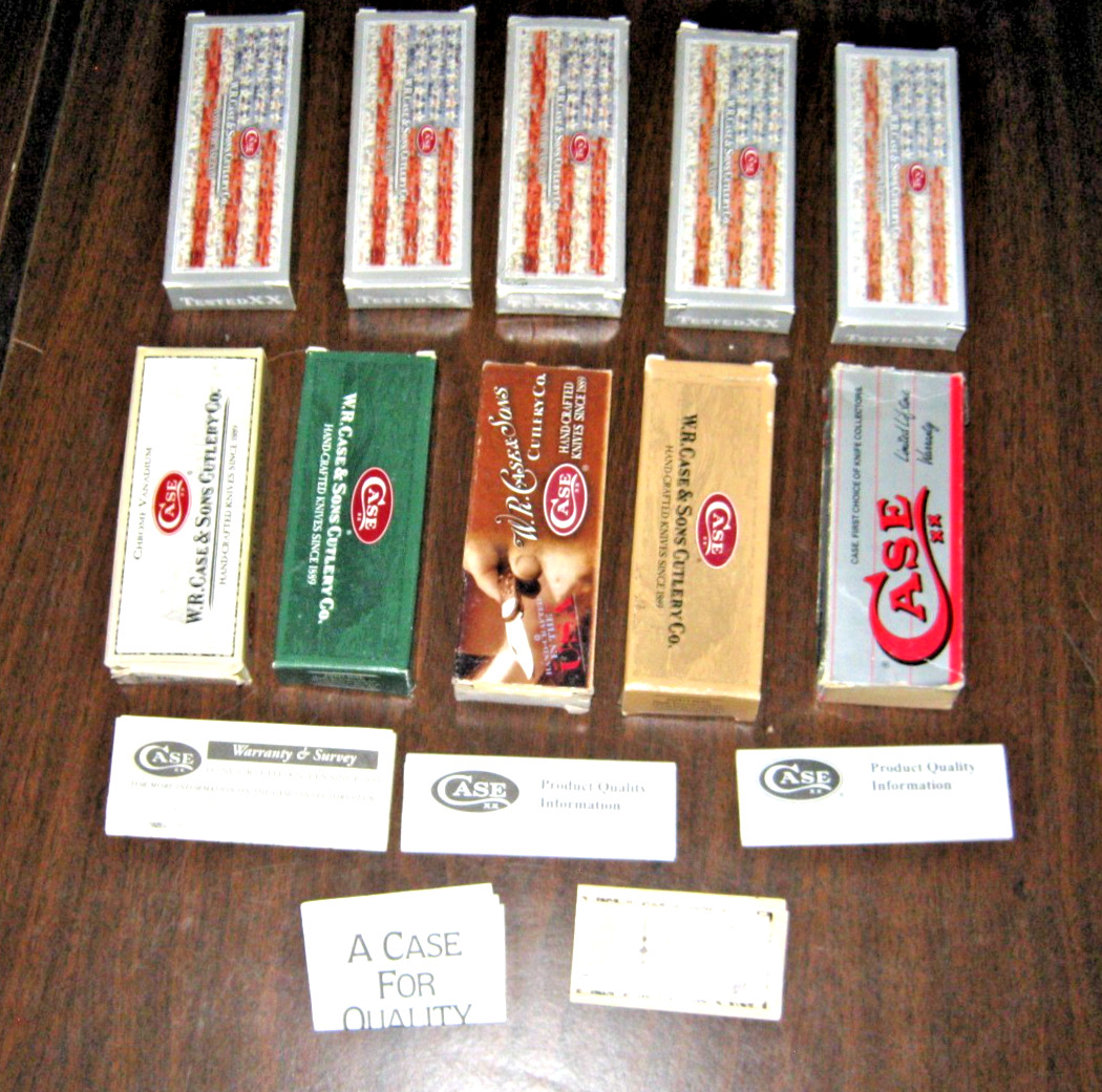 CASE Brand empty BOXES = 10 cases and 5 instruction sheets in good shape CASE Brand empty BOXES = 10 cases and 5 instruction sheets in good shape