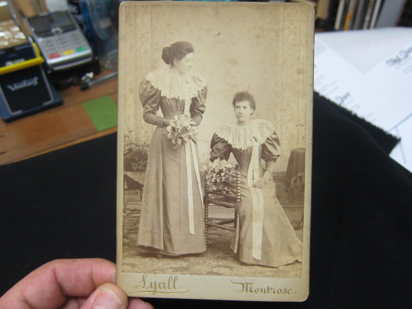 Antique Cabinet Card 165x108mm - Two Young Ladies Lyall Montrose