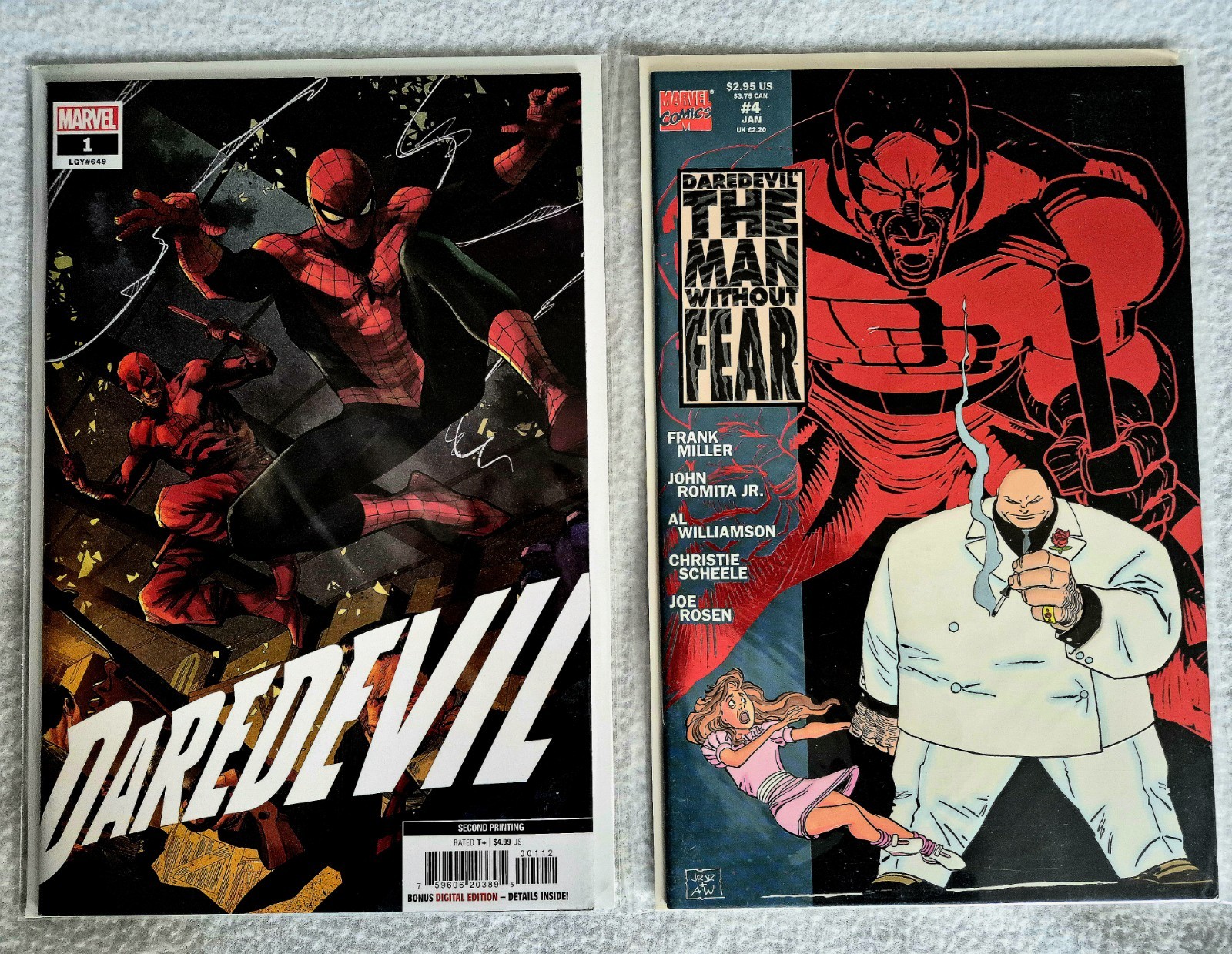 DAREDEVIL lof of 2 Issue #1 , Issue # 4 MAN WITHOUT FEAR (Marvel Comics) MINT 