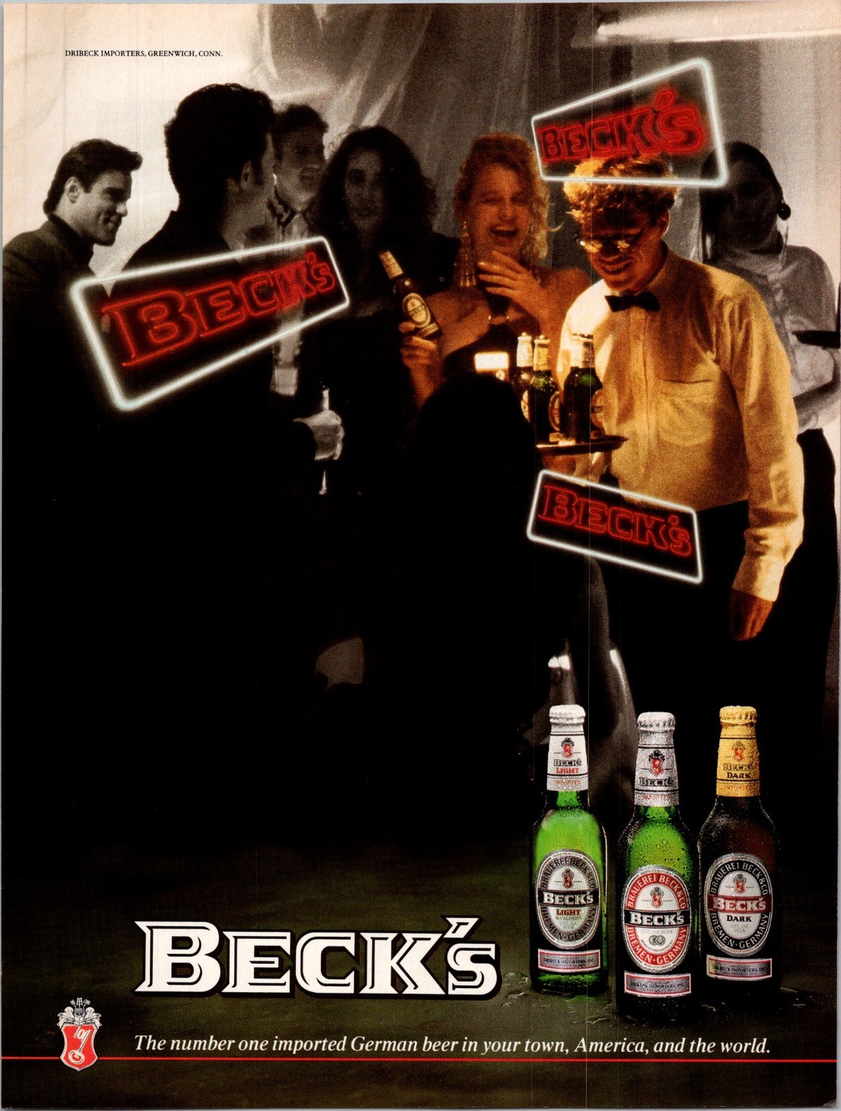 1992 •  BECK'S BEER Print Ad • 90s rare GA.05