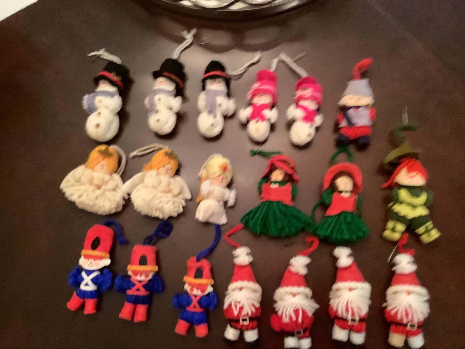 Lot of 19 Vintage Hallmark Yarn Christmas Ornaments 1970s Lot of 19 Vintage Hallmark Yarn Christmas Ornaments 1970s