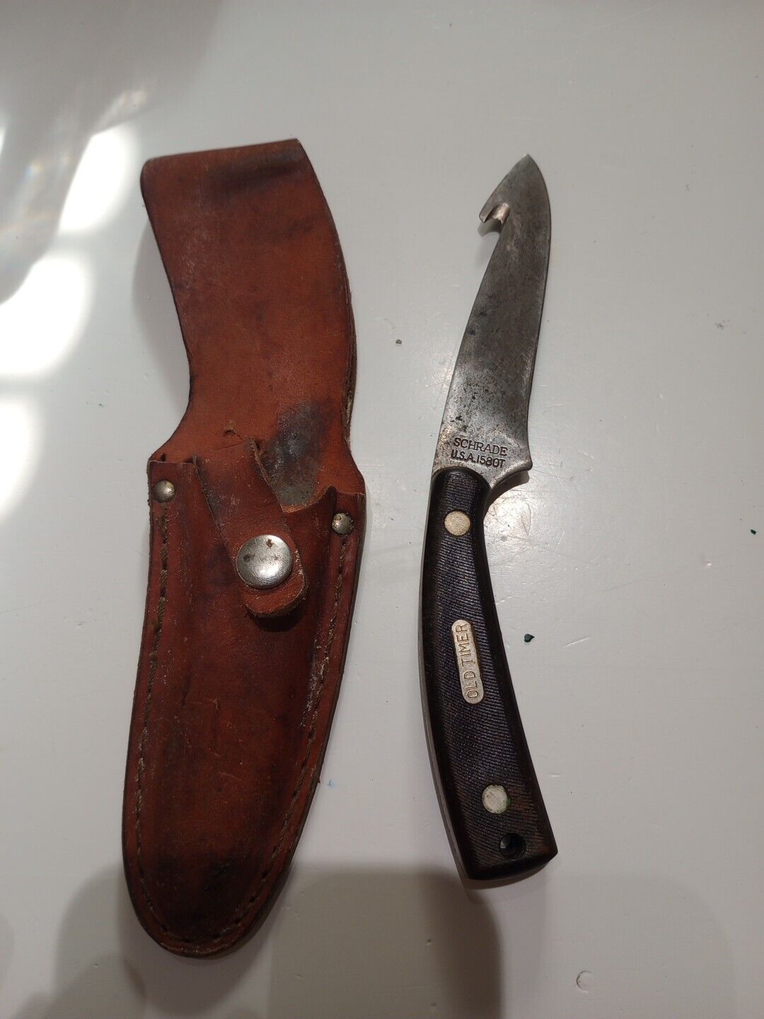 Vintage Schrade Old Time 1580T Gut Hook Knife