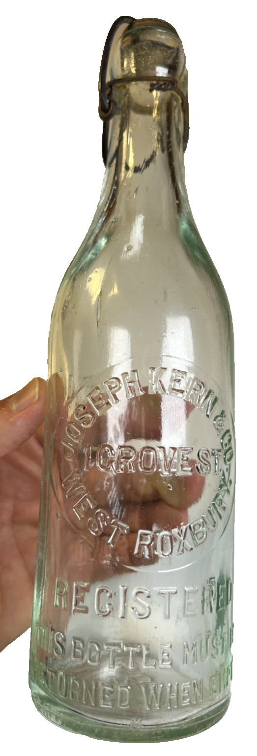 Antique c1890 Joseph Kern West Roxbury Massachusetts Bottle Blob Top Blob Top