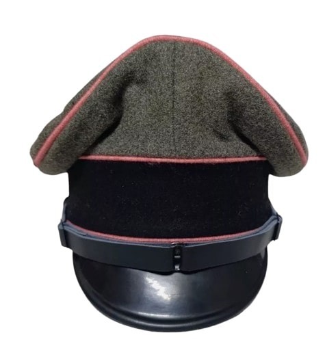 WWII German Waffen SS Panzer Officer Visor Cap with Complete Metal Badges WWII German Waffen SS Panzer Officer Visor Cap with Complete Metal Badges