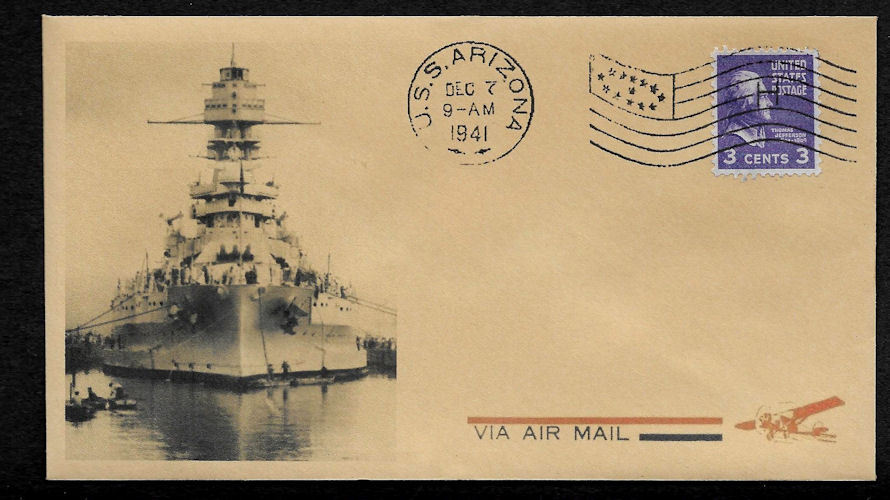 Pearl Harbor USS Arizona Collector Envelope Original Period 1941 Stamp *OP1055 Pearl Harbor USS Arizona Collector Envelope Original Period 1941 Stamp *OP1055